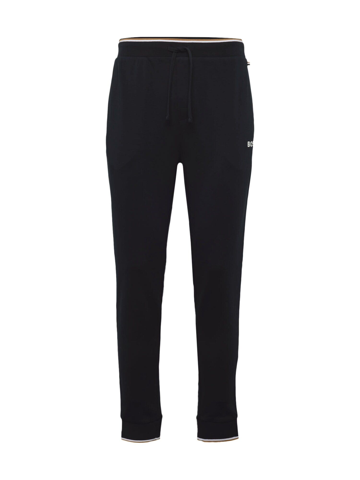 BOSS Black Pantaloni maro deschis / negru / alb - Pled.ro