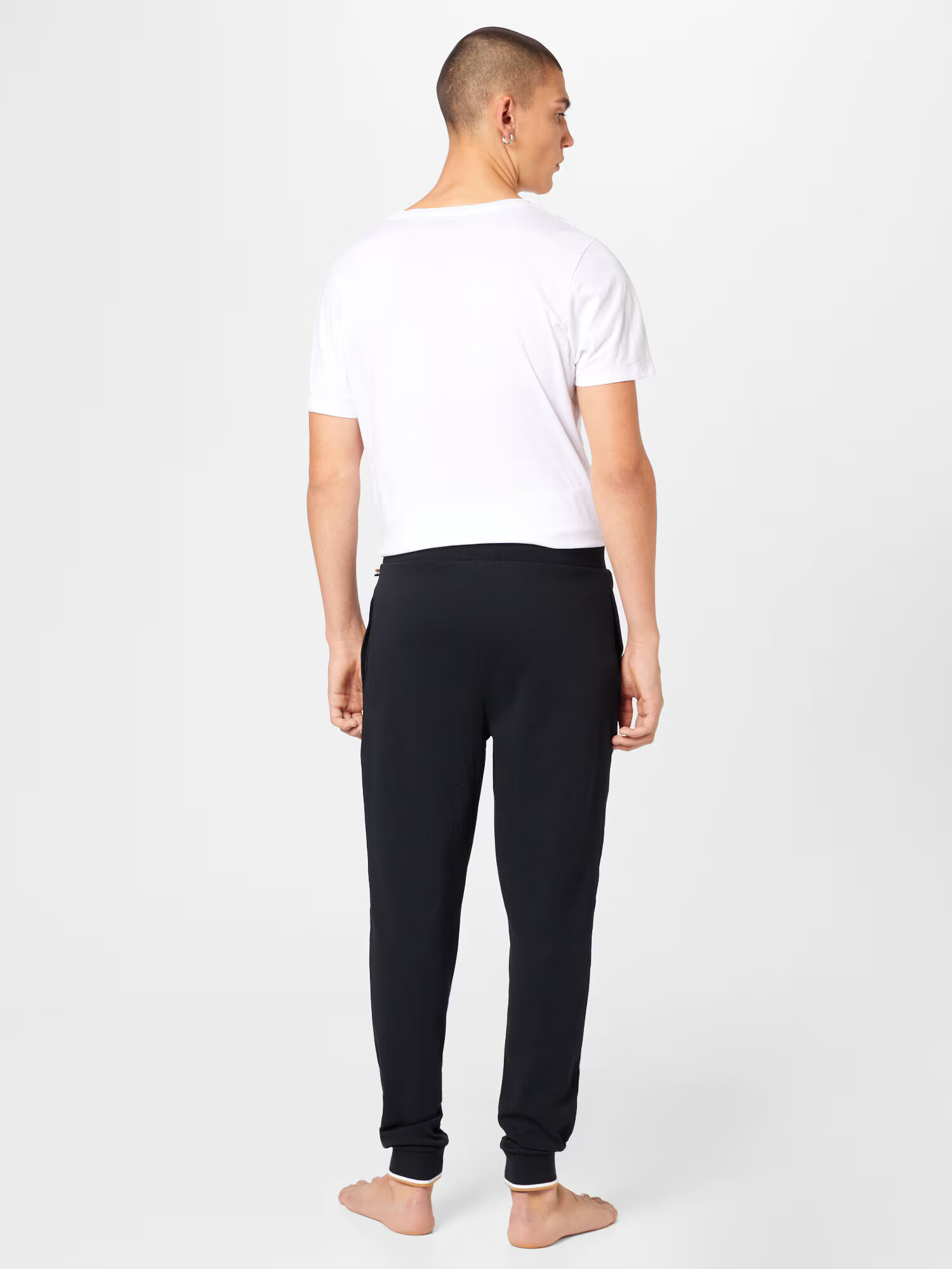 BOSS Black Pantaloni maro deschis / negru / alb - Pled.ro