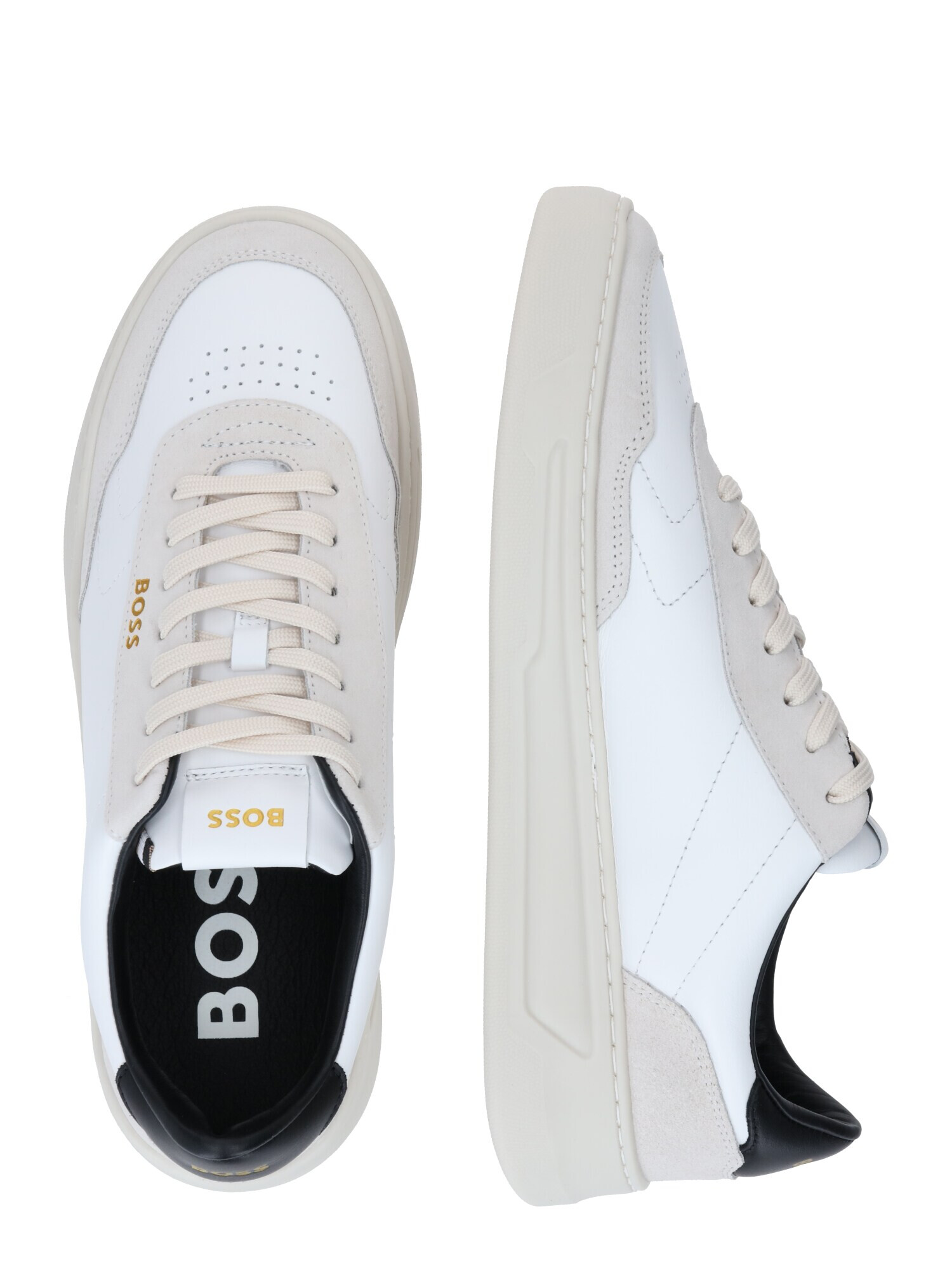 BOSS Black Sneaker low 'Baltimore' galben auriu / negru / alb murdar / alb lână - Pled.ro