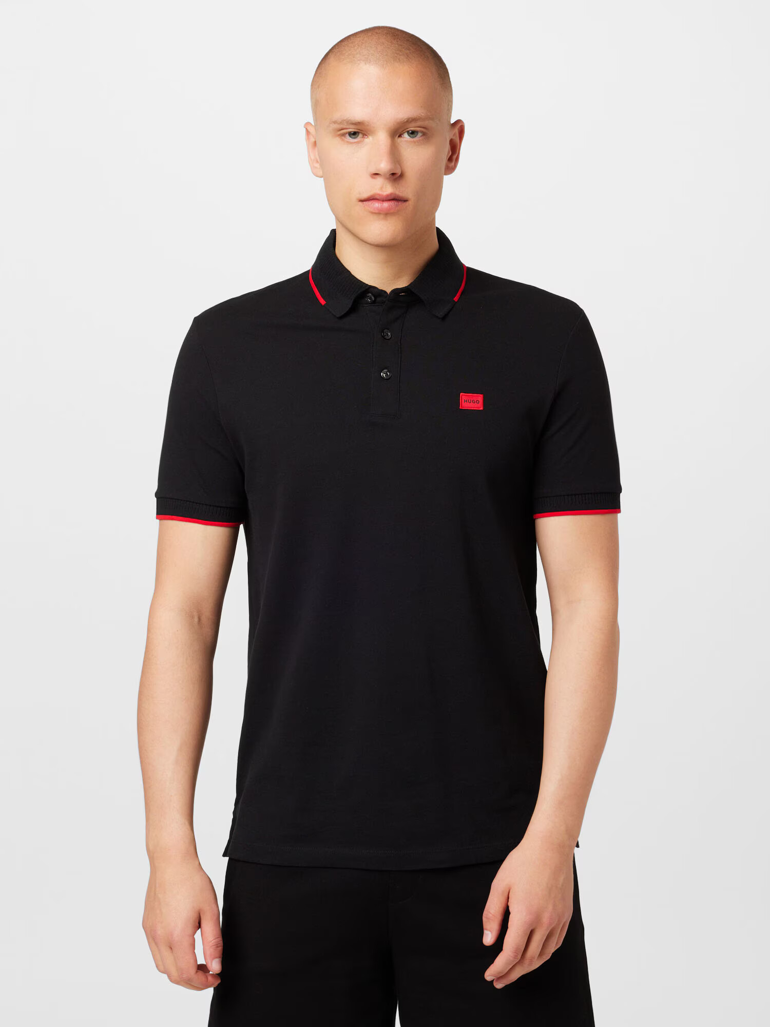 HUGO Red Tricou 'Deresino' roșu / negru - Pled.ro