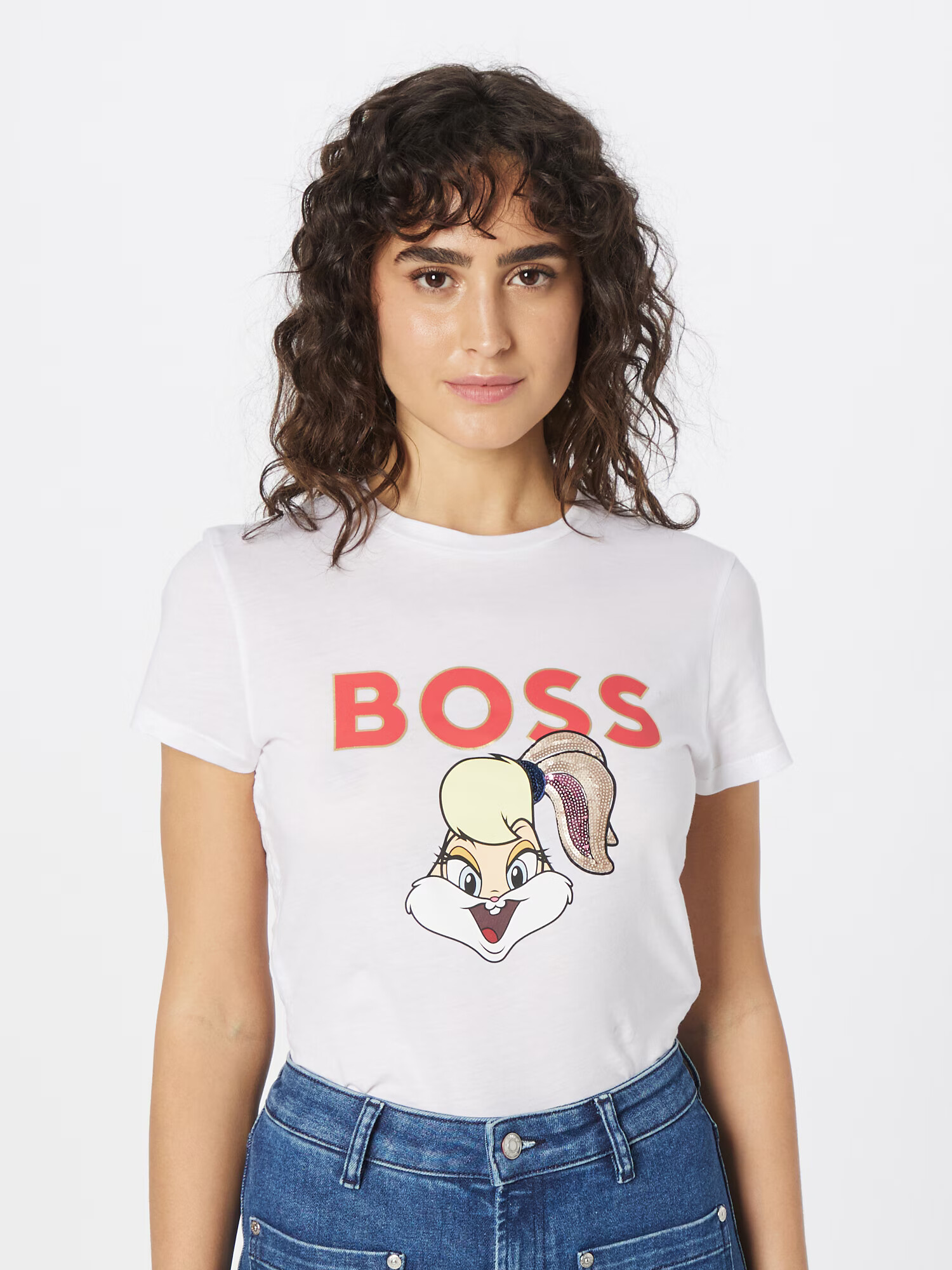 BOSS Black Tricou 'Ecabi' albastru / galben / roșu / alb - Pled.ro