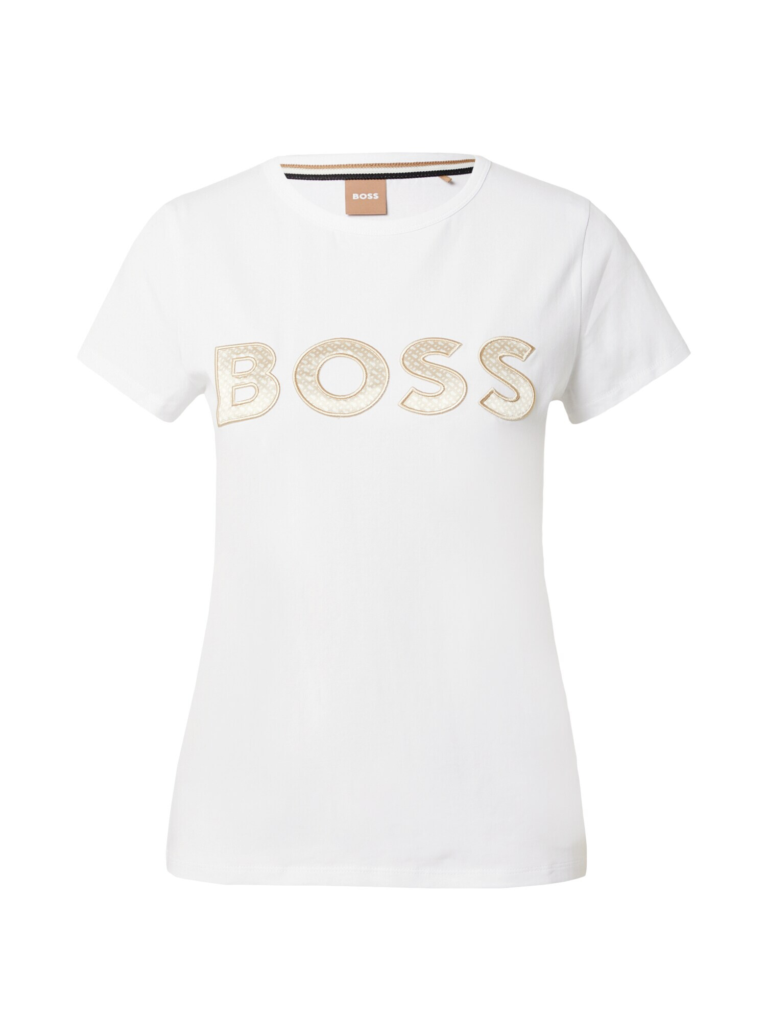 BOSS Black Tricou 'Eventsa' bej închis / alb - Pled.ro