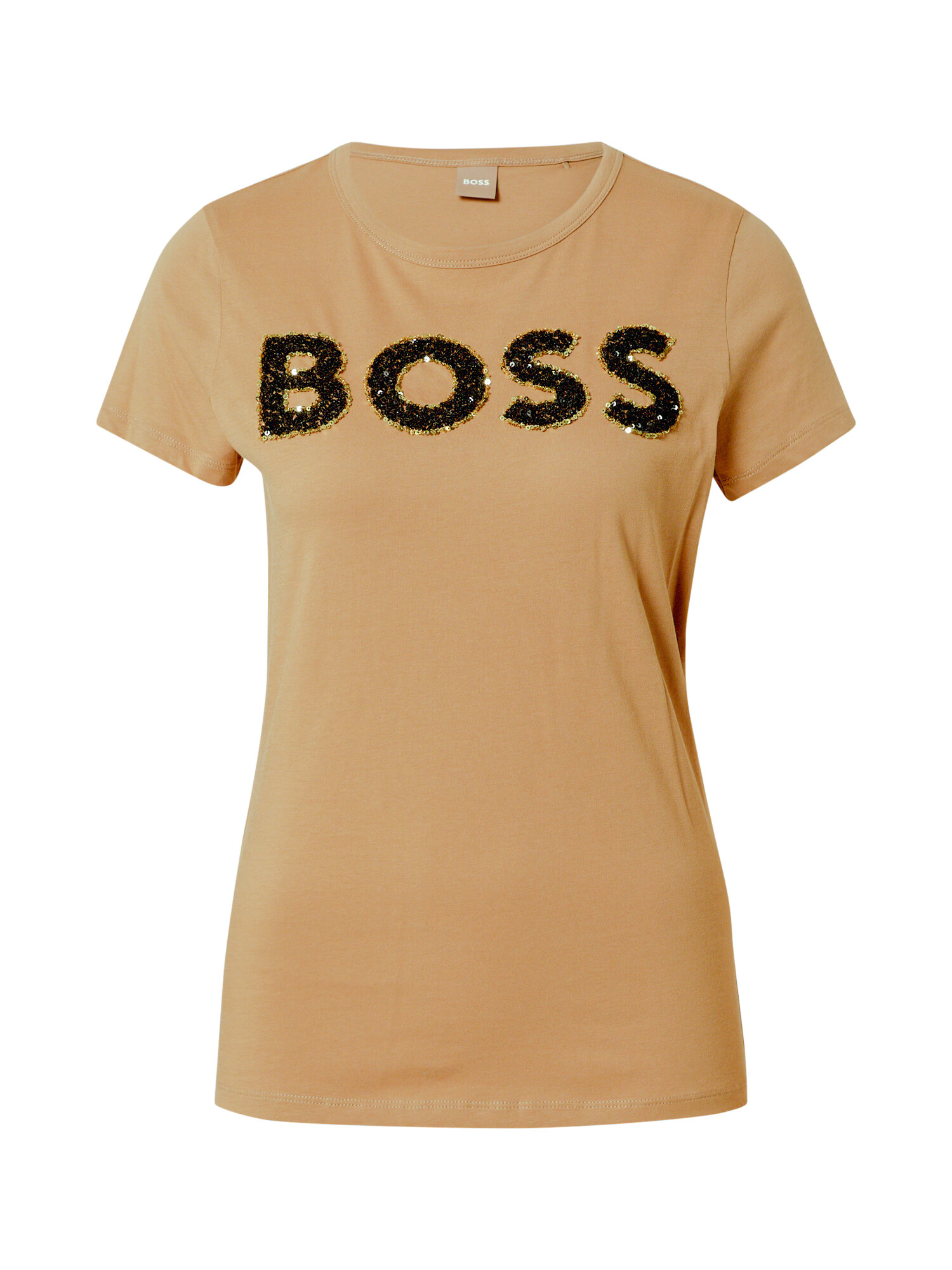 BOSS Black Tricou 'Eventsa' nisipiu / auriu / negru - Pled.ro