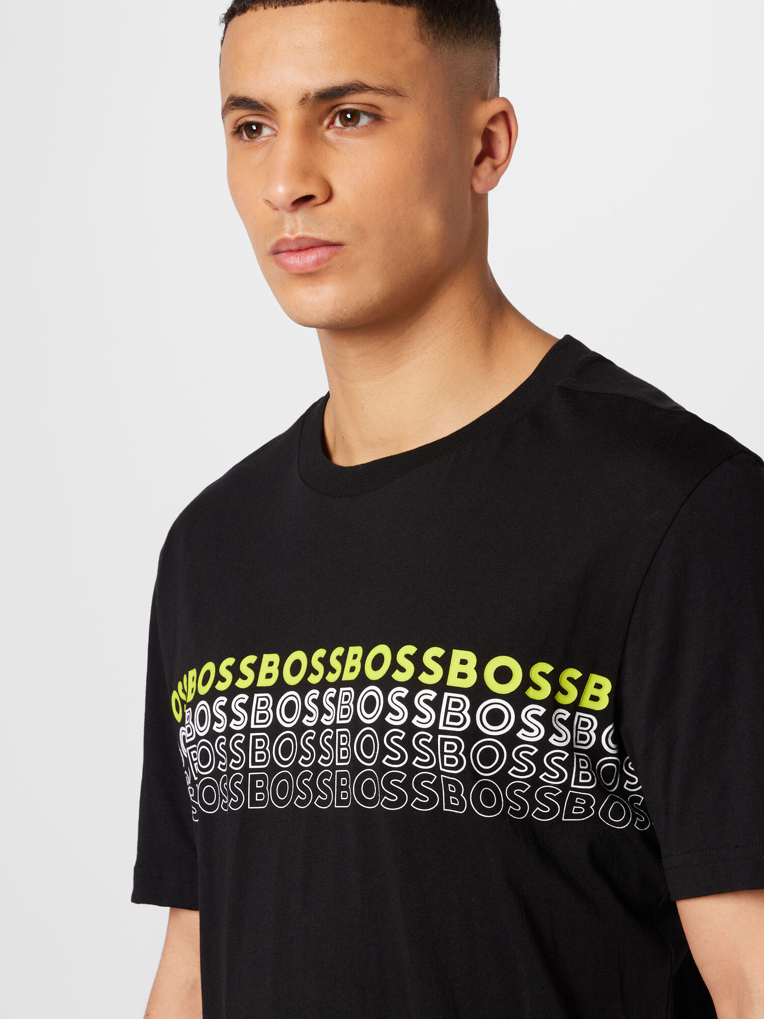 BOSS Green Tricou galben / gri / negru / alb - Pled.ro