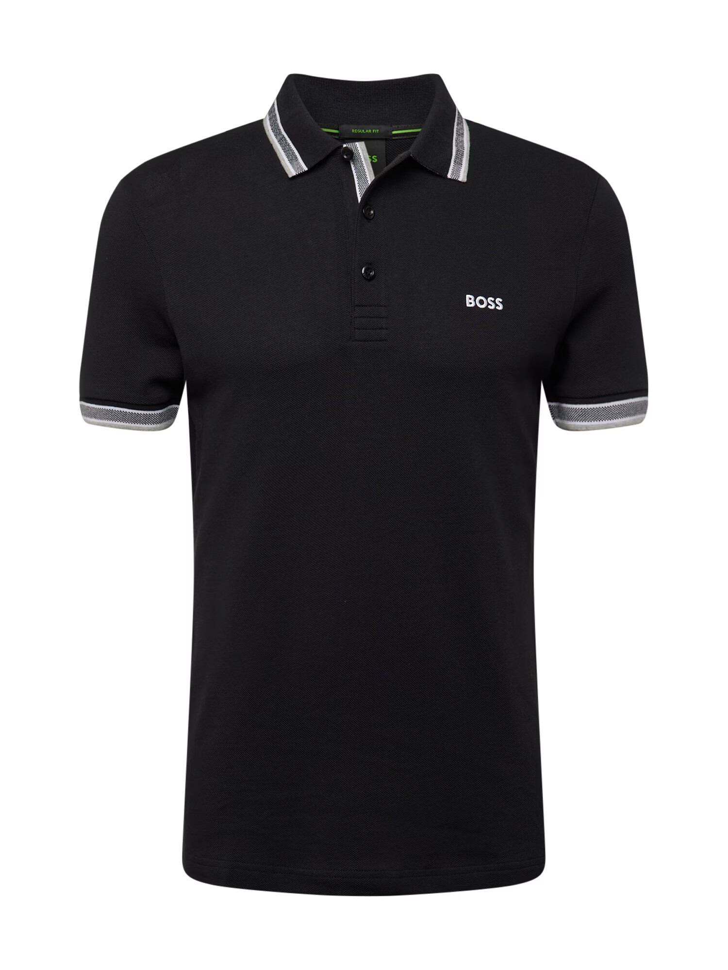 BOSS Black Tricou 'Paddy' gri / negru / alb - Pled.ro