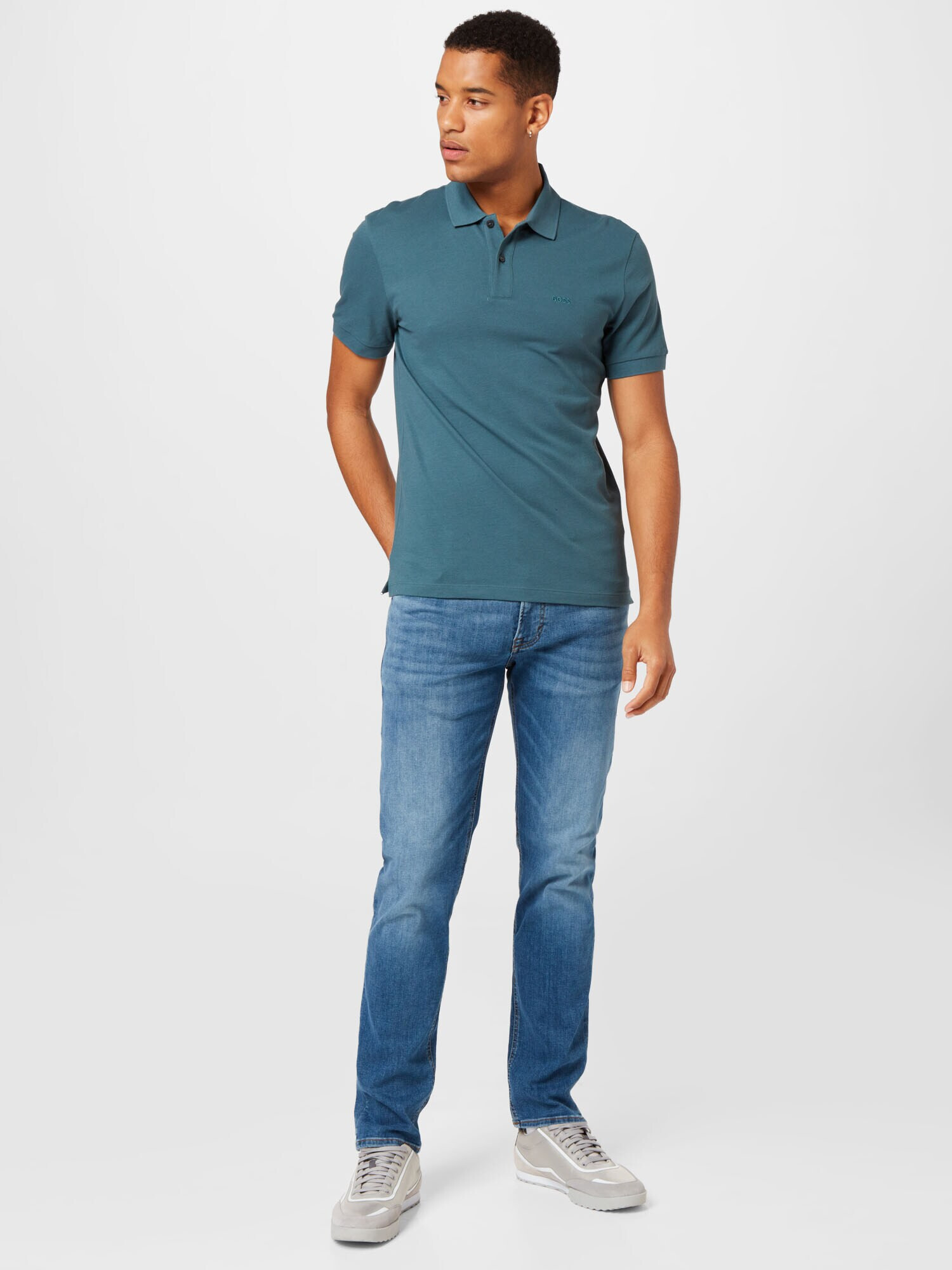 BOSS Black Tricou 'Pallas' cyan - Pled.ro