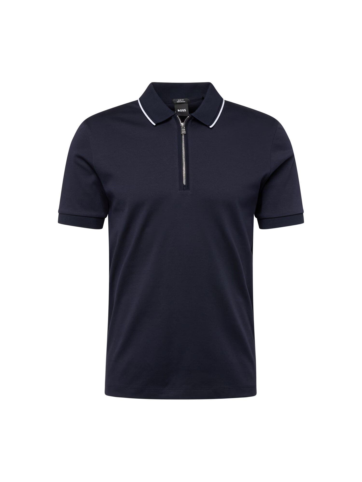 BOSS Black Tricou 'Polston' bleumarin / alb - Pled.ro