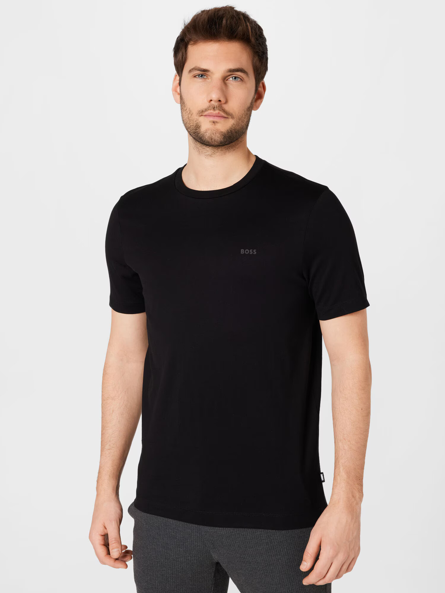 BOSS Black Tricou 'Thompson 01' gri / negru - Pled.ro