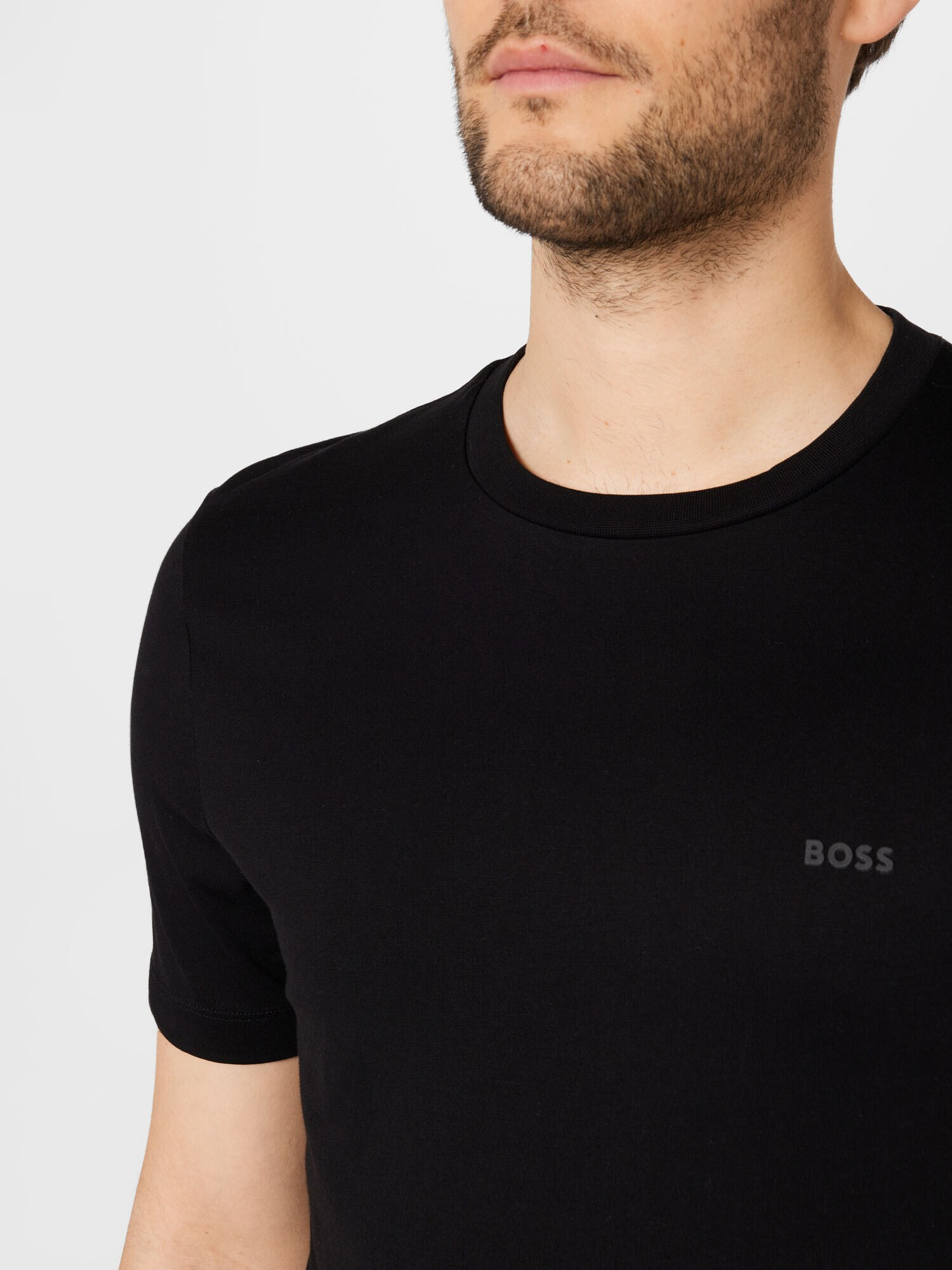 BOSS Black Tricou 'Thompson 01' gri / negru - Pled.ro