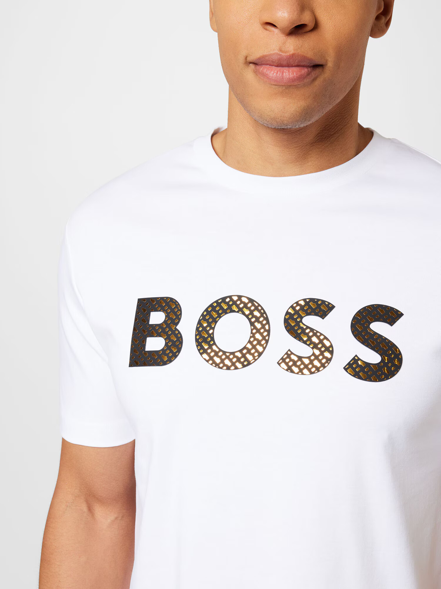 BOSS Black Tricou 'Tiburt' galben muștar / negru / alb - Pled.ro