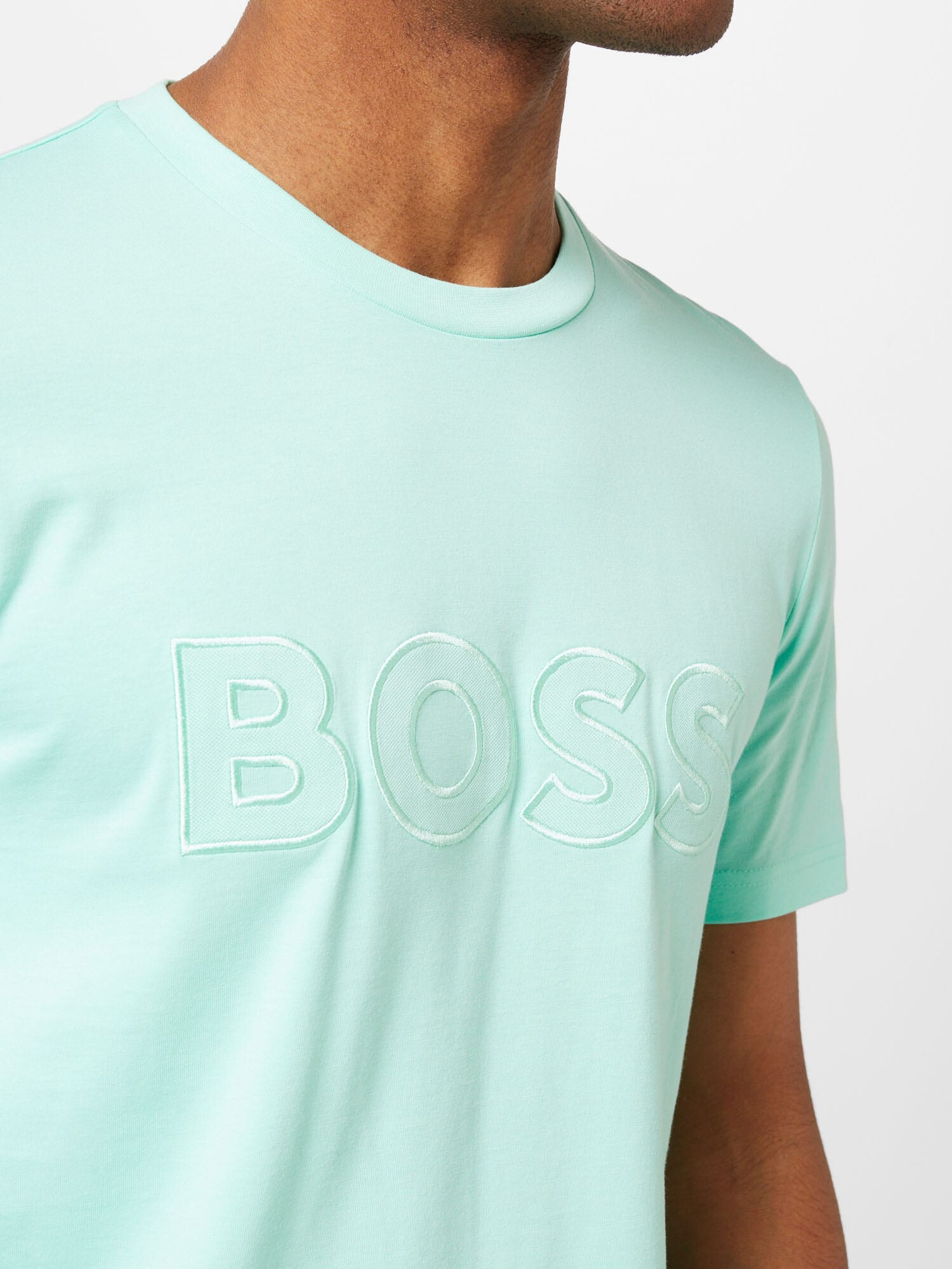 BOSS Black Tricou 'Tiburt' verde mentă - Pled.ro