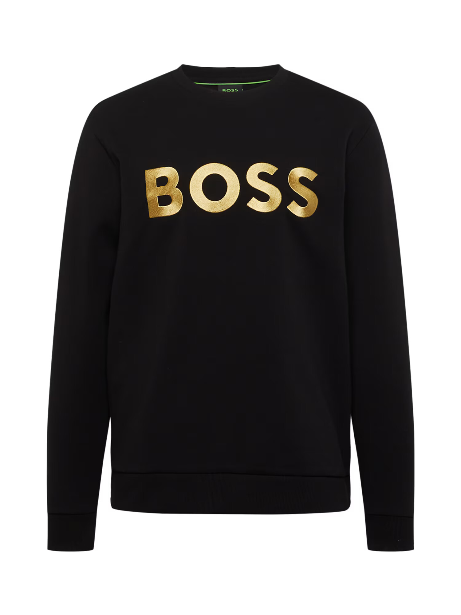 BOSS Green Bluză de molton 'Salbo' auriu / negru - Pled.ro