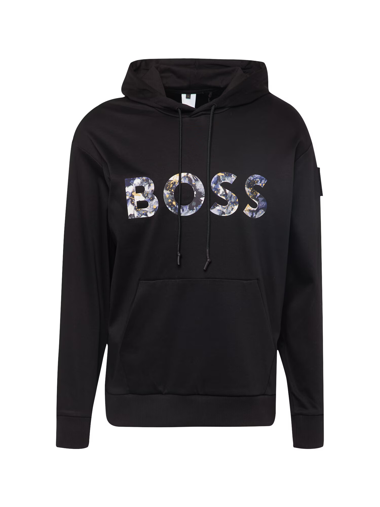 BOSS Green Bluză de molton 'Soody Lotus' albastru porumbel / galben citron / negru / alb - Pled.ro