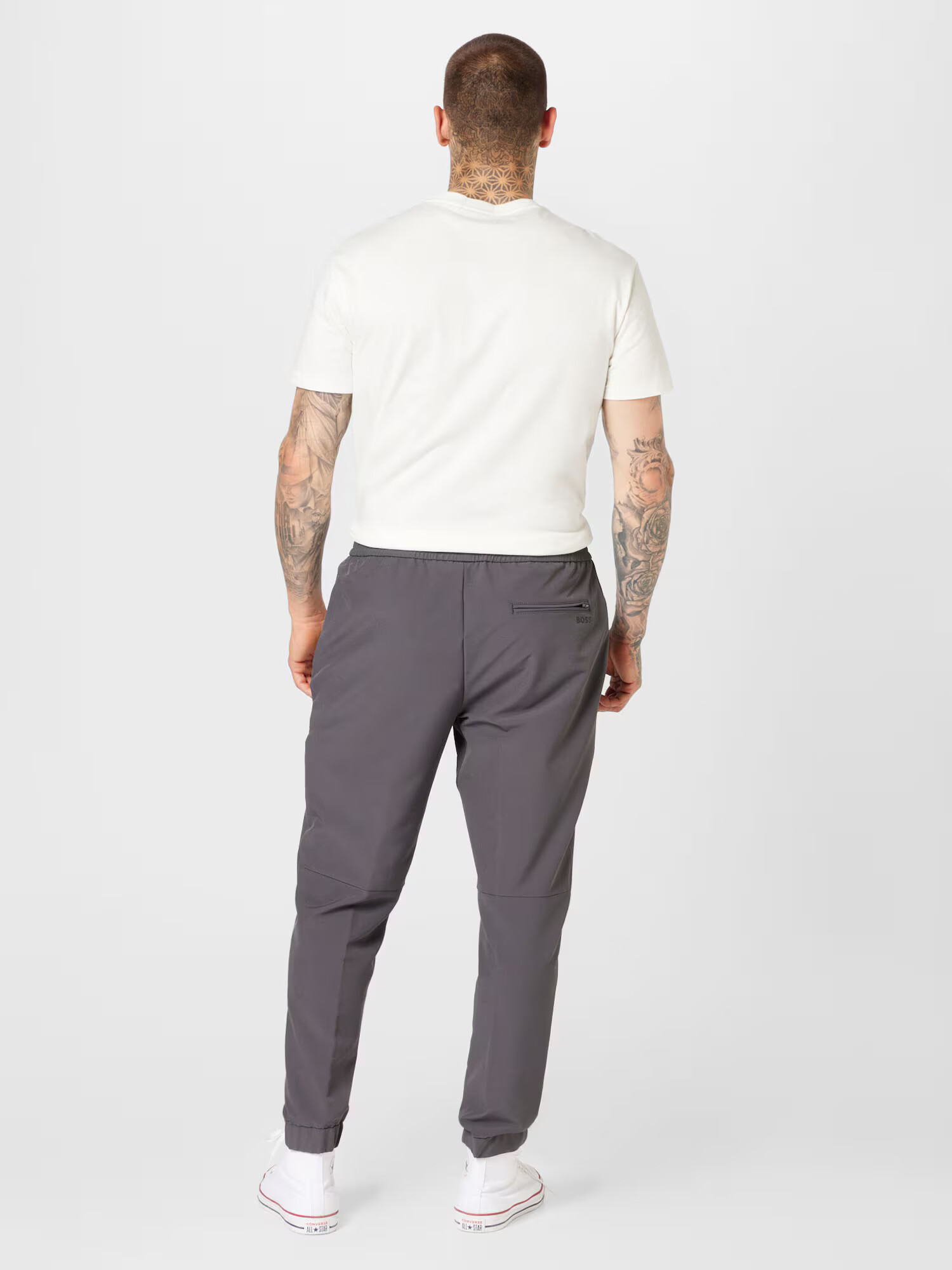 BOSS Green Pantaloni cu dungă 'Flex' gri taupe - Pled.ro