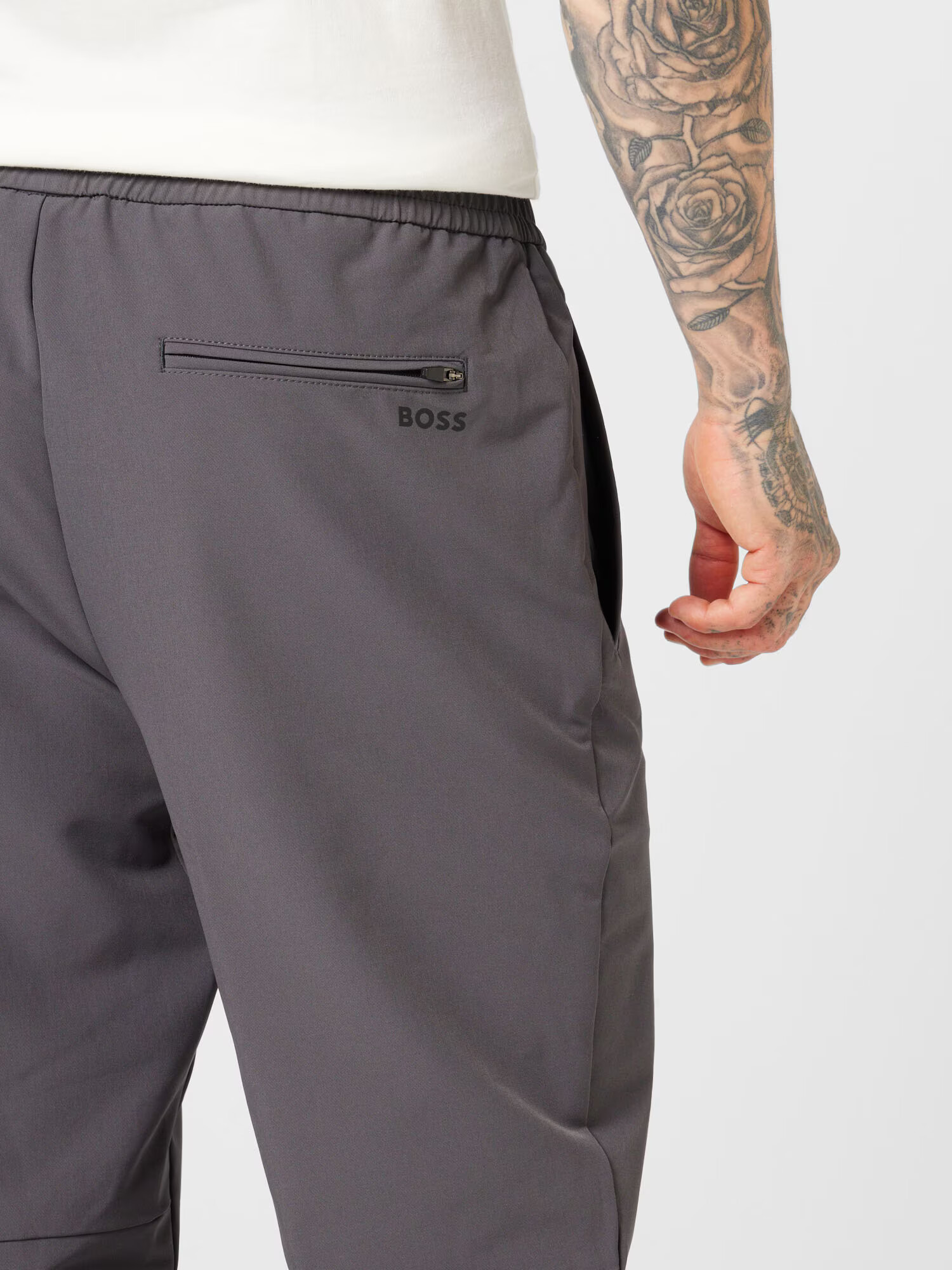 BOSS Green Pantaloni cu dungă 'Flex' gri taupe - Pled.ro