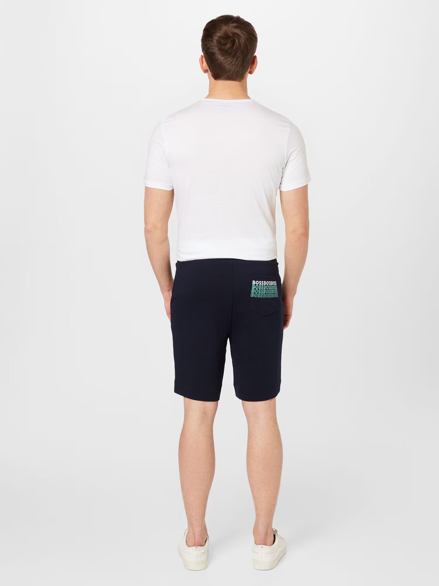 BOSS Green Pantaloni 'Headlo 1' bleumarin / alb - Pled.ro