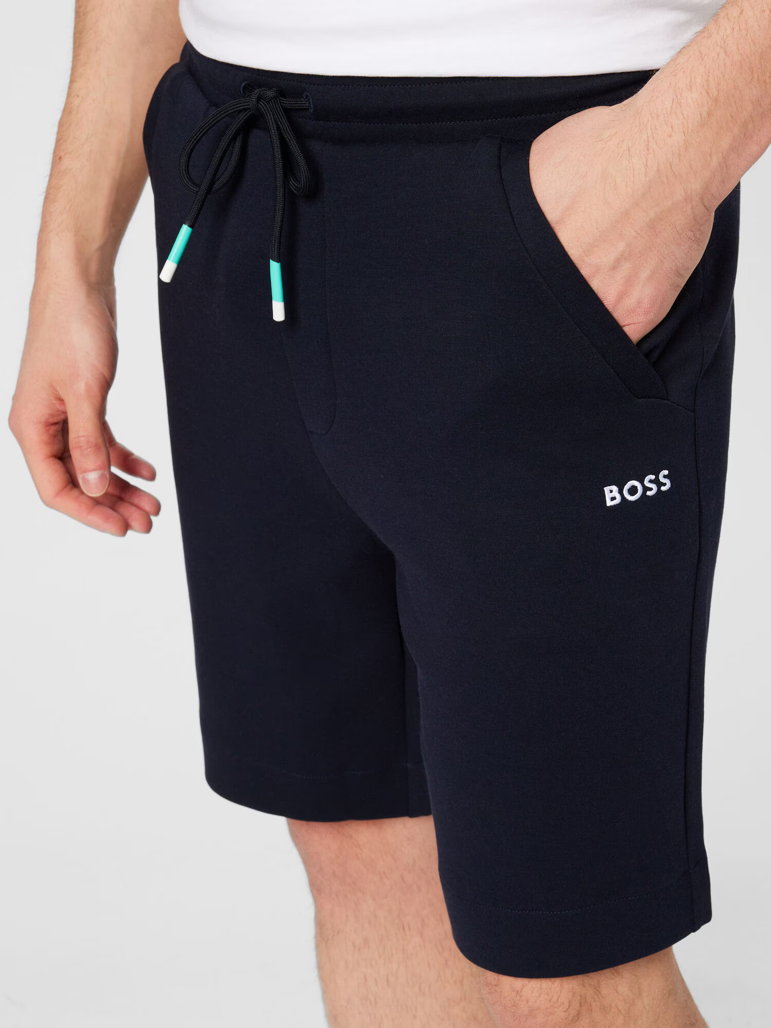 BOSS Green Pantaloni 'Headlo 1' bleumarin / alb - Pled.ro