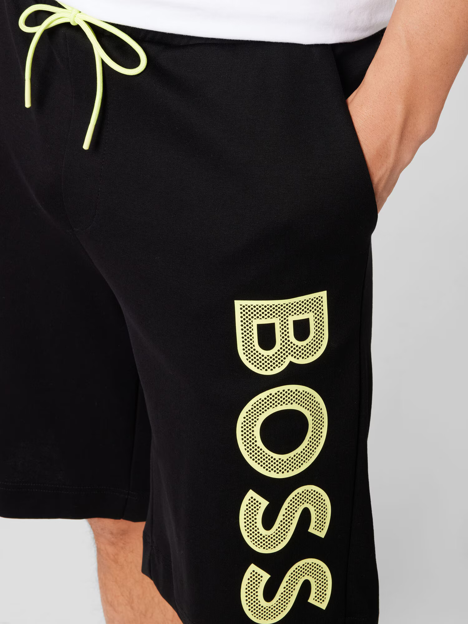 BOSS Green Pantaloni 'Heos' galben deschis / negru - Pled.ro