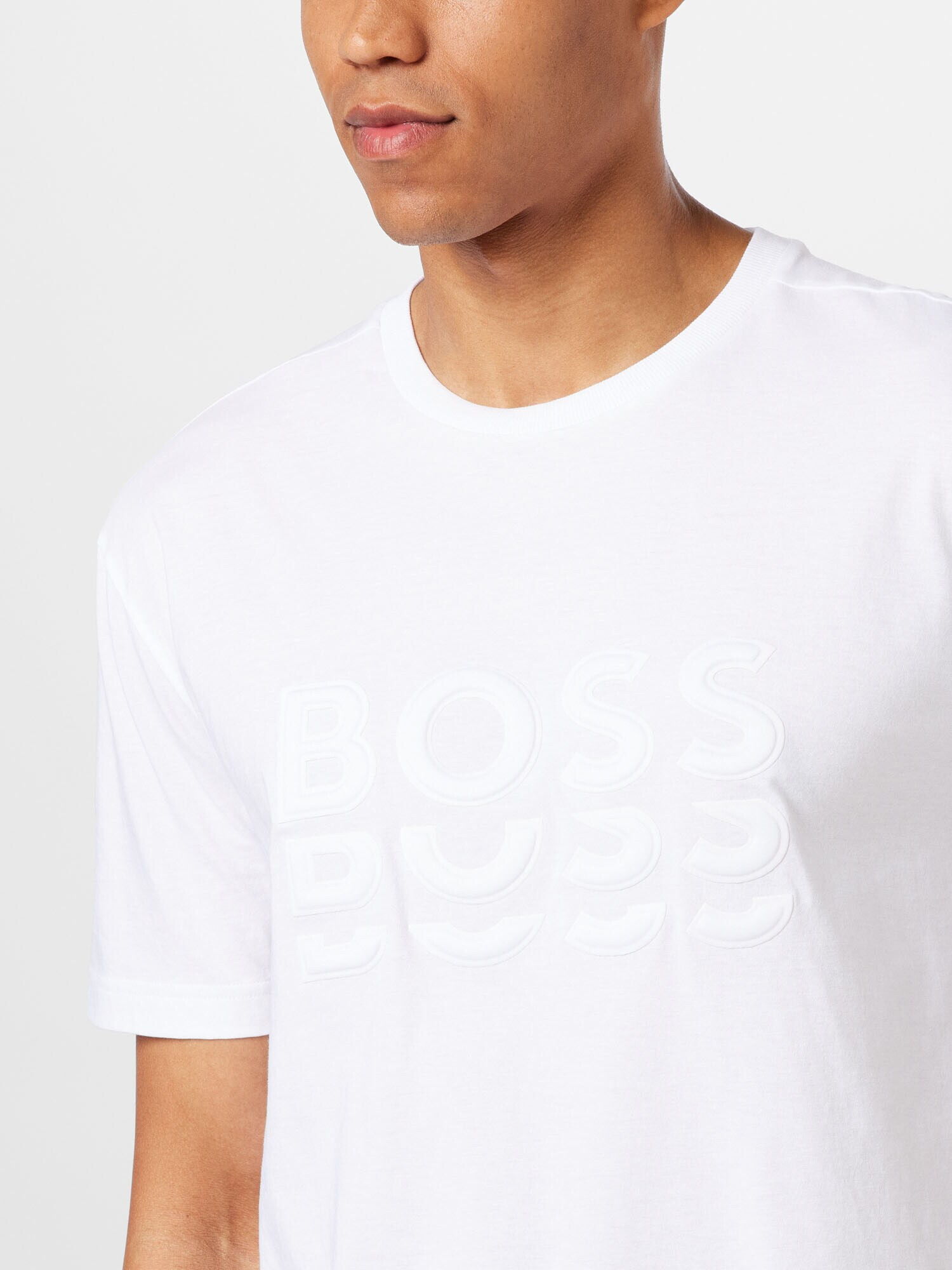 BOSS Green Tricou alb - Pled.ro