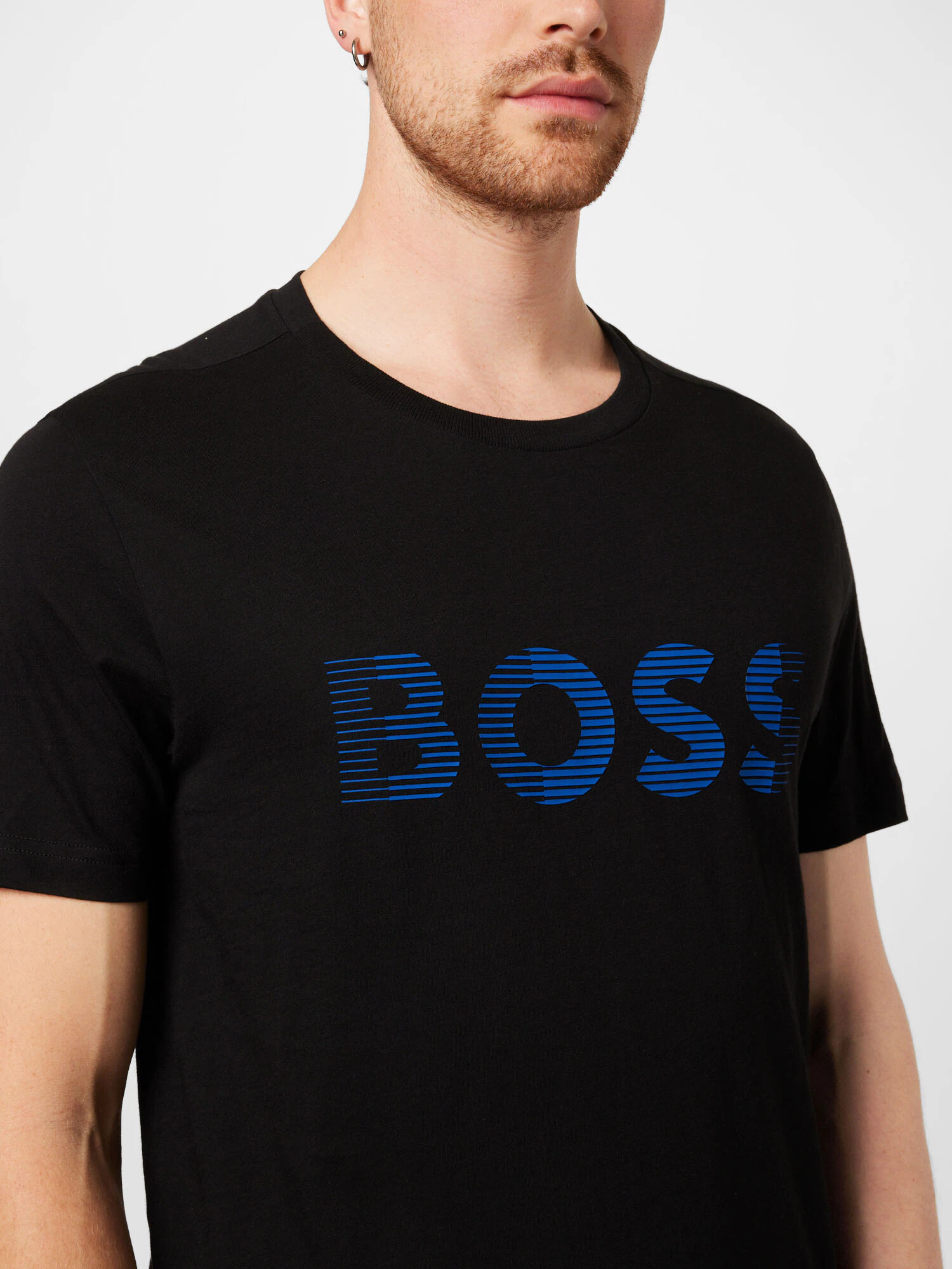 BOSS Green Tricou albastru / negru - Pled.ro