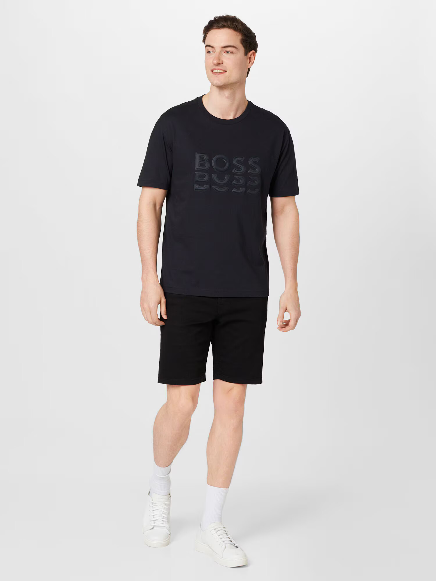 BOSS Green Tricou albastru noapte - Pled.ro