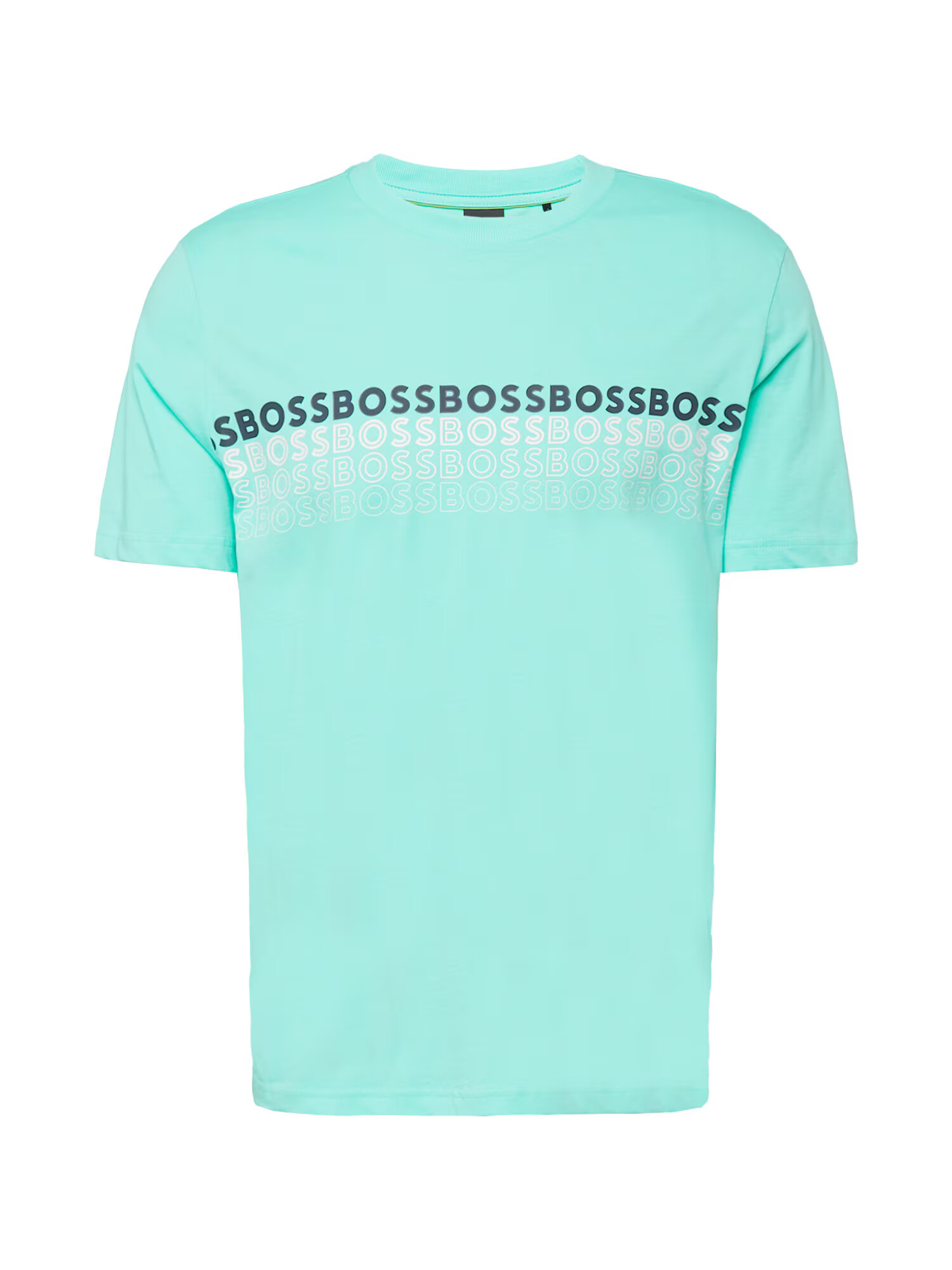 BOSS Green Tricou bleumarin / turcoaz / alb - Pled.ro