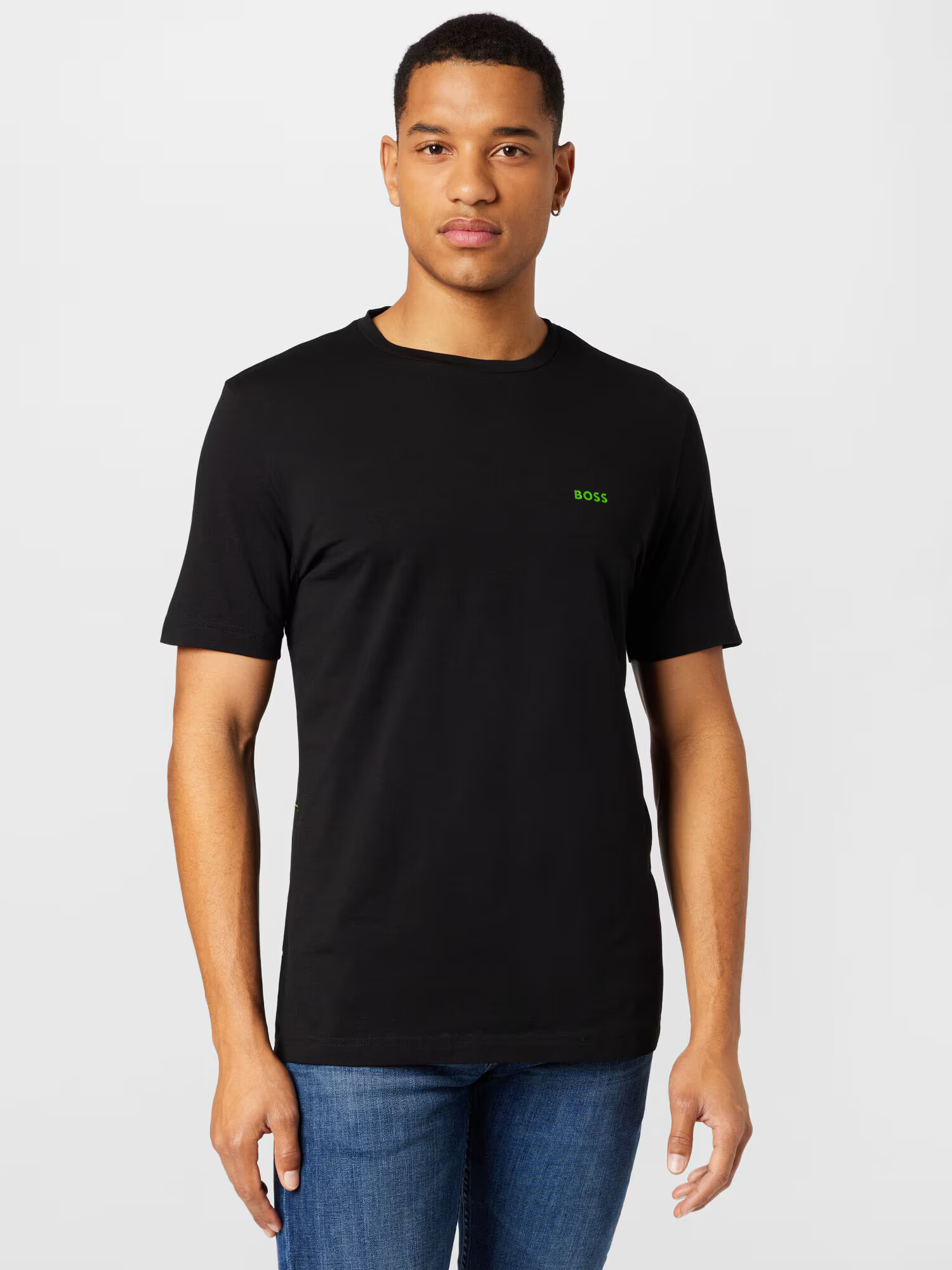 BOSS Green Tricou gri amestecat / verde / negru / alb murdar - Pled.ro