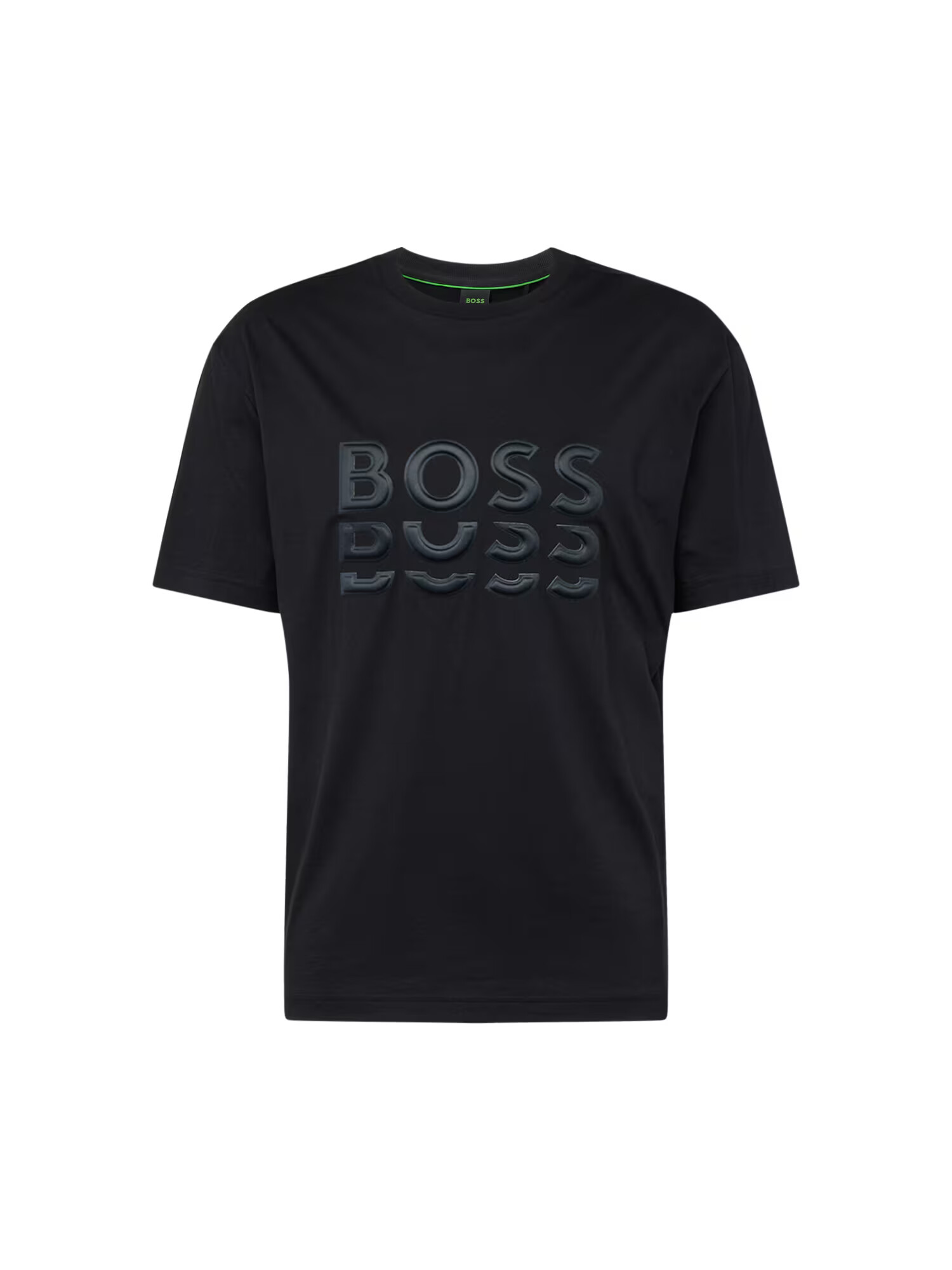 BOSS Green Tricou gri metalic / negru - Pled.ro