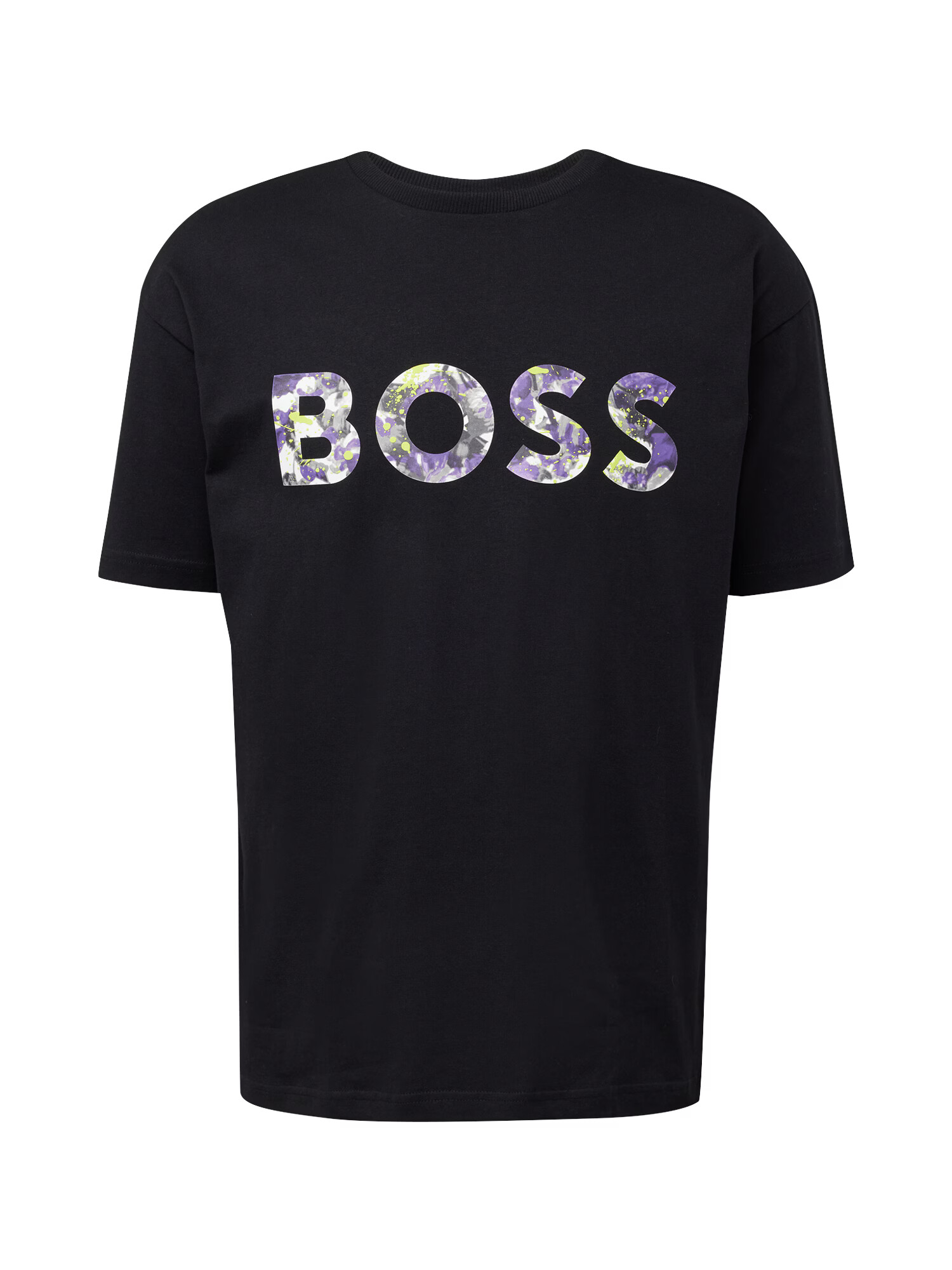 BOSS Green Tricou 'Lotus' galben deschis / mov închis / negru / alb - Pled.ro