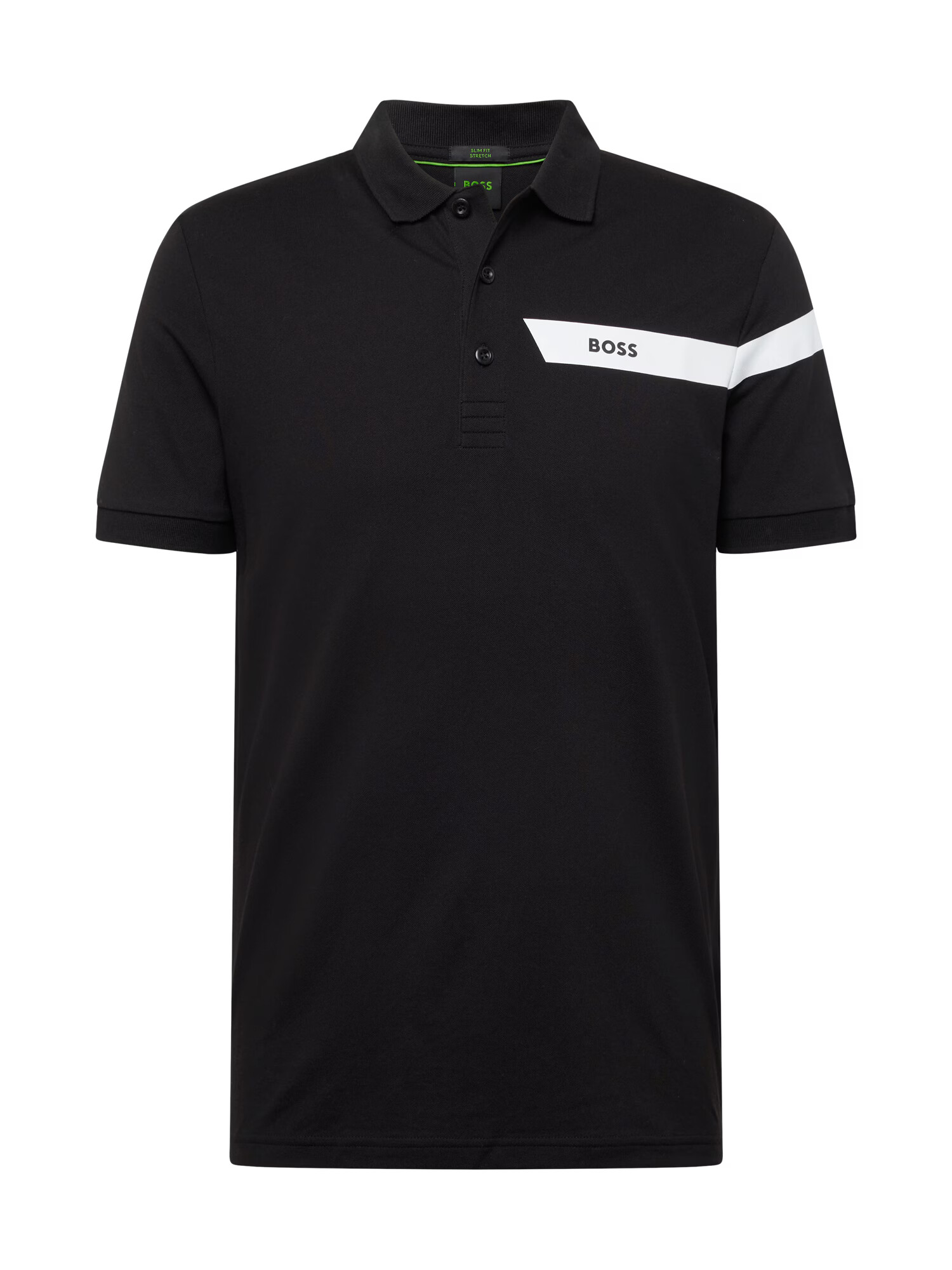 BOSS Green Tricou 'Paule' negru / alb - Pled.ro