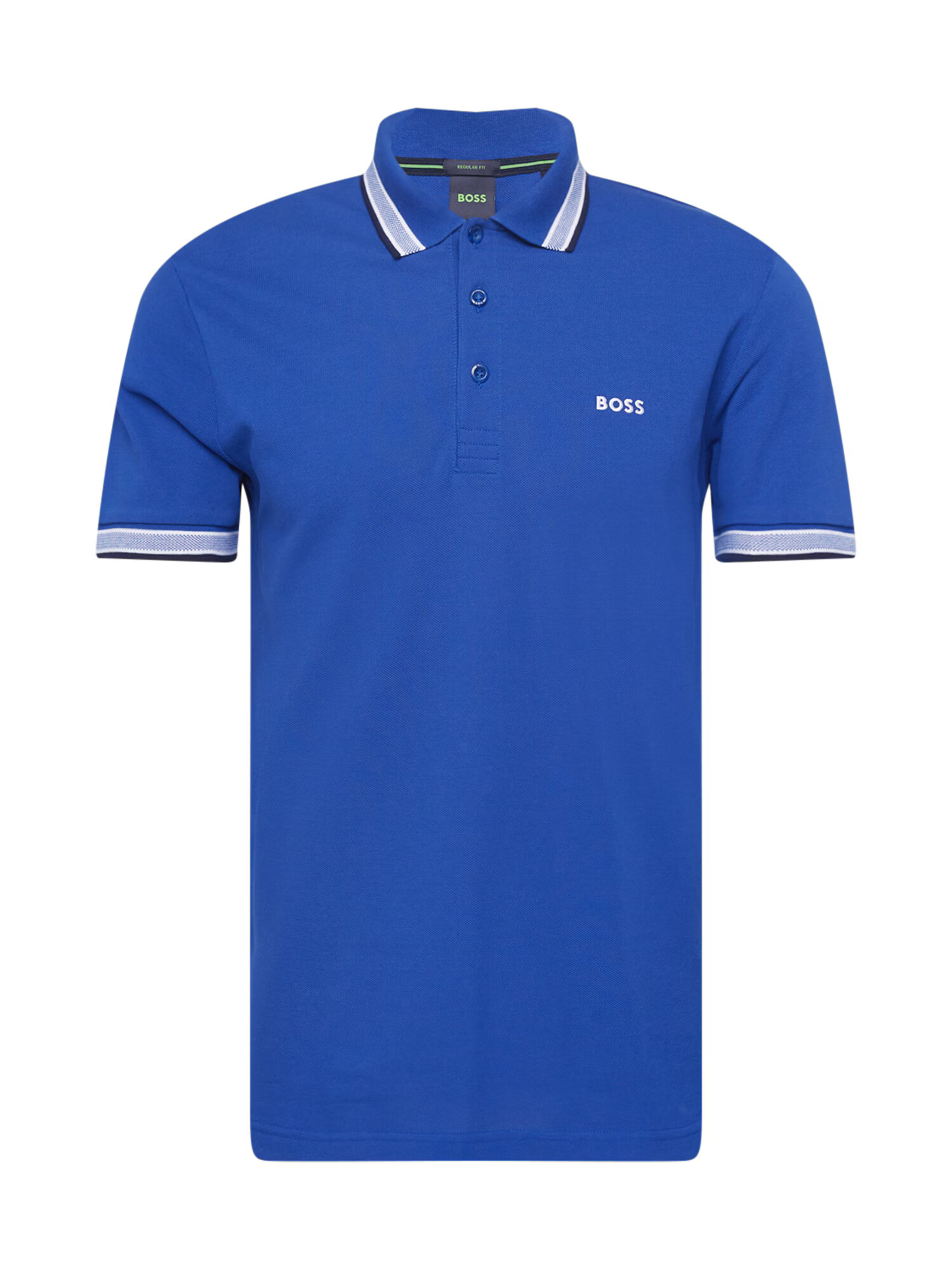 BOSS Green Tricou 'Paddy' albastru / bleumarin / alb - Pled.ro