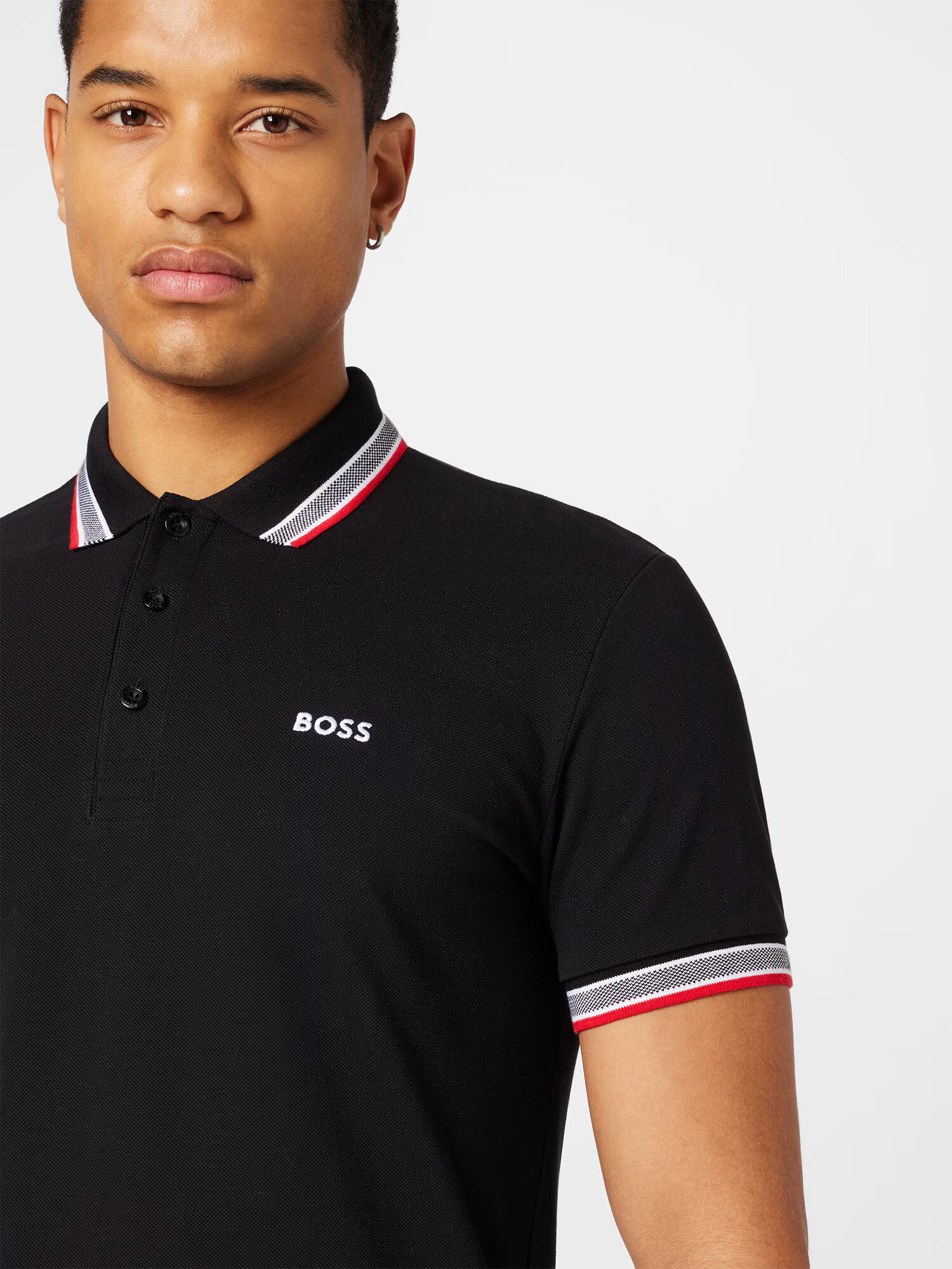 BOSS Green Tricou 'Paddy' albastru noapte / roșu rodie / negru / alb - Pled.ro