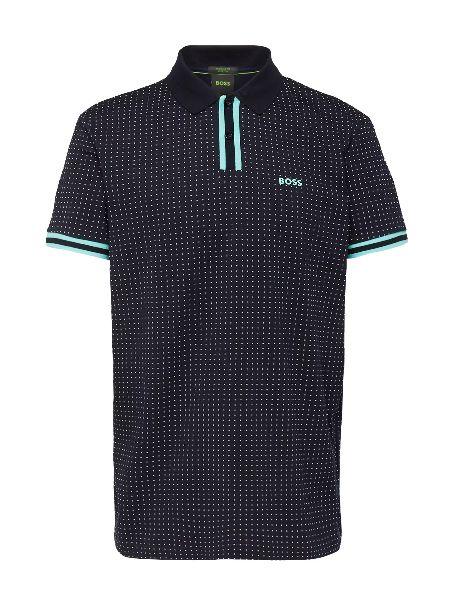 BOSS Green Tricou 'Paddy' bleumarin / albastru aqua / alb - Pled.ro