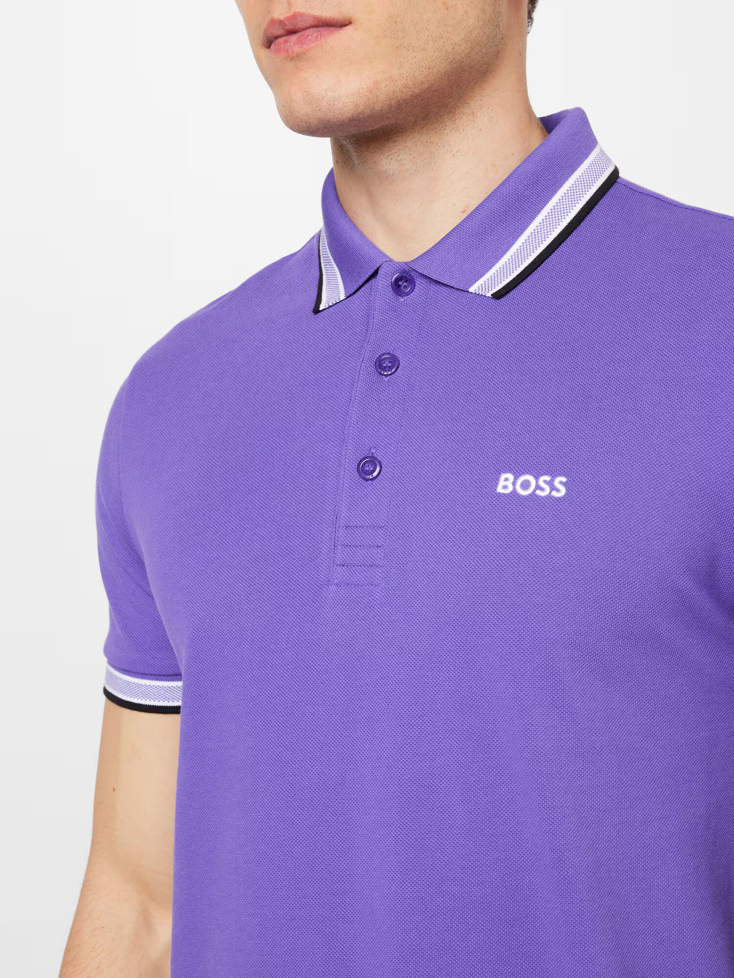 BOSS Green Tricou 'Paddy' bleumarin / lila / alb murdar - Pled.ro