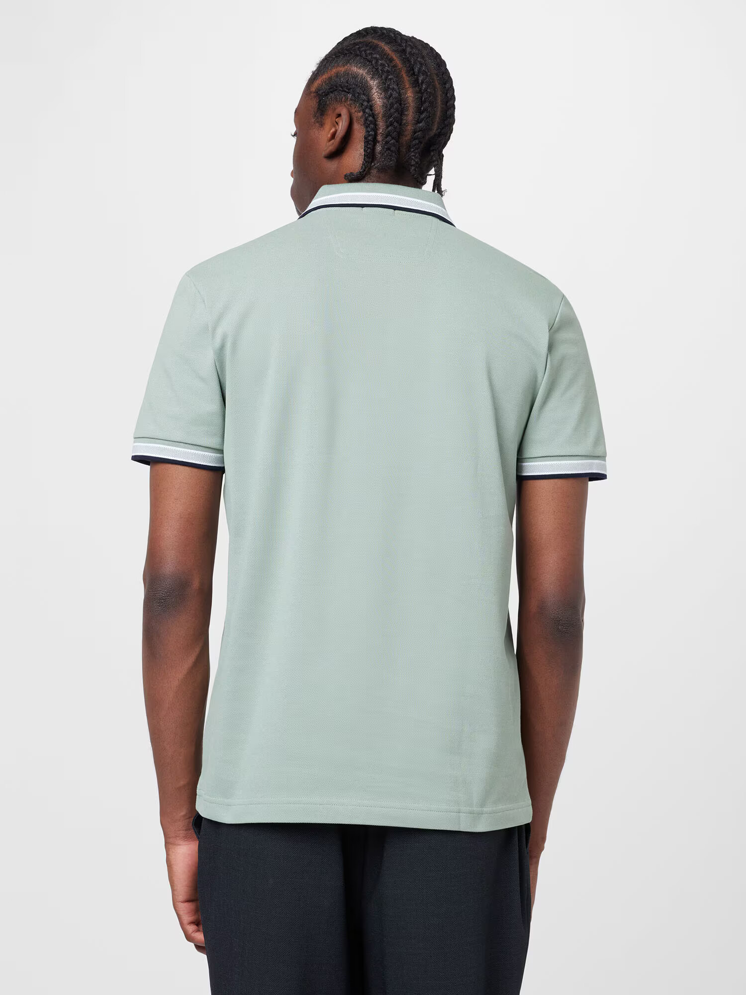 BOSS Green Tricou 'Paddy' bleumarin / verde pastel / alb - Pled.ro