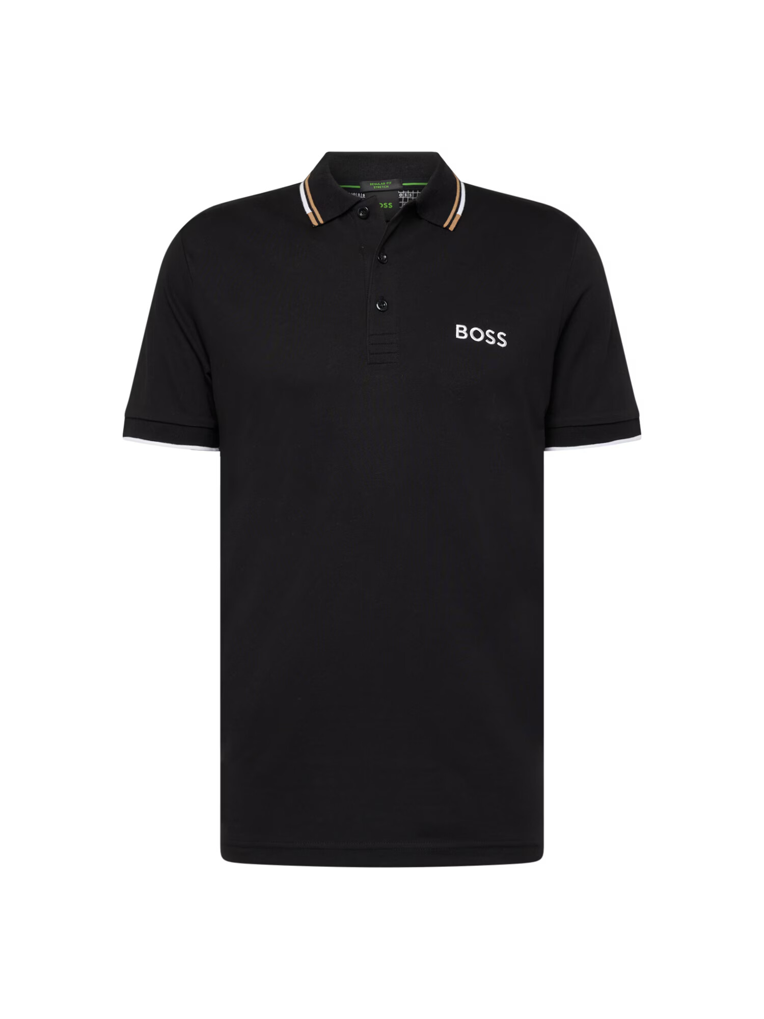 BOSS Green Tricou 'Paddy' nisipiu / negru / alb - Pled.ro