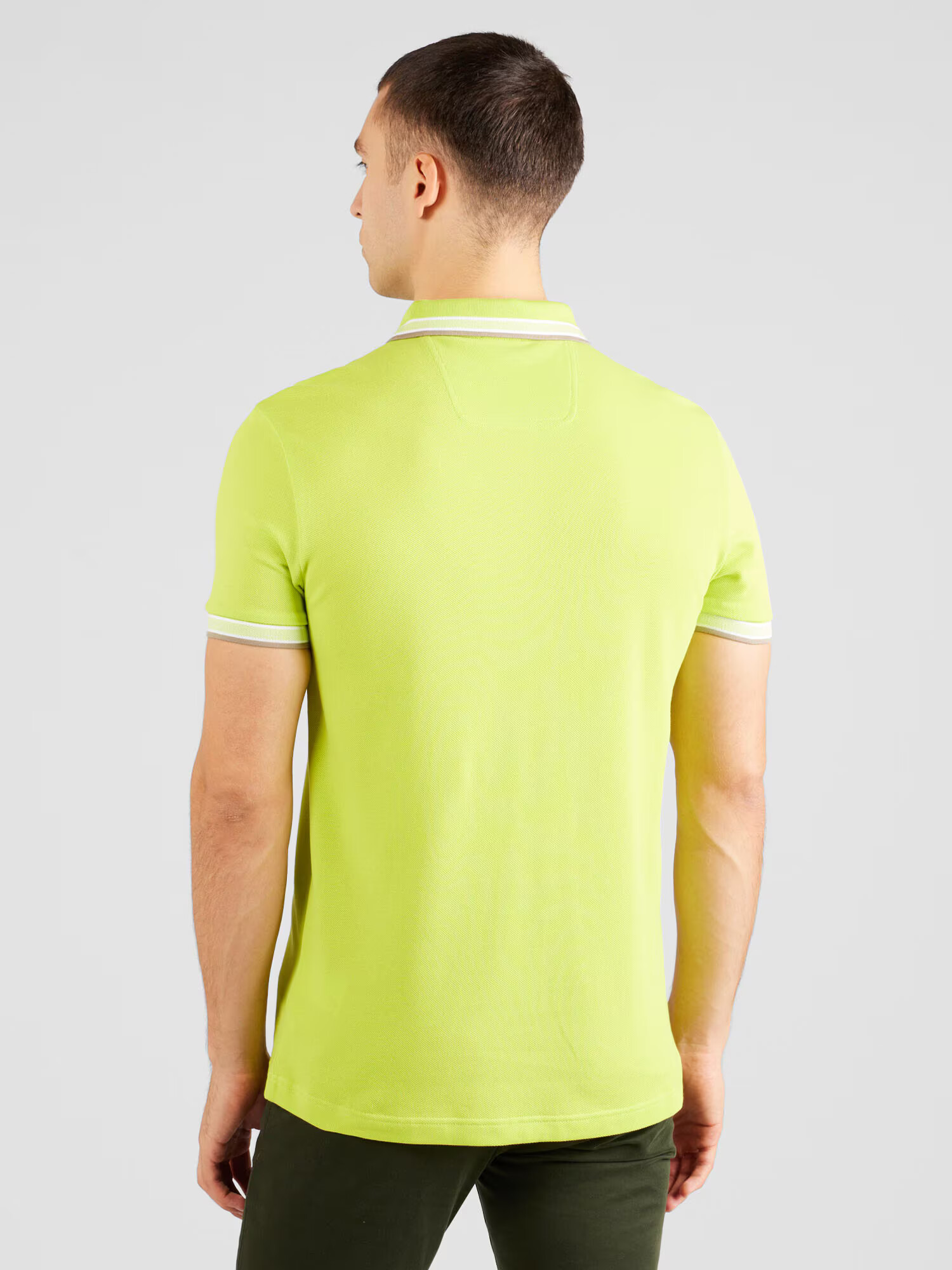 BOSS Green Tricou 'Paddy' șamoa / verde stuf / alb - Pled.ro