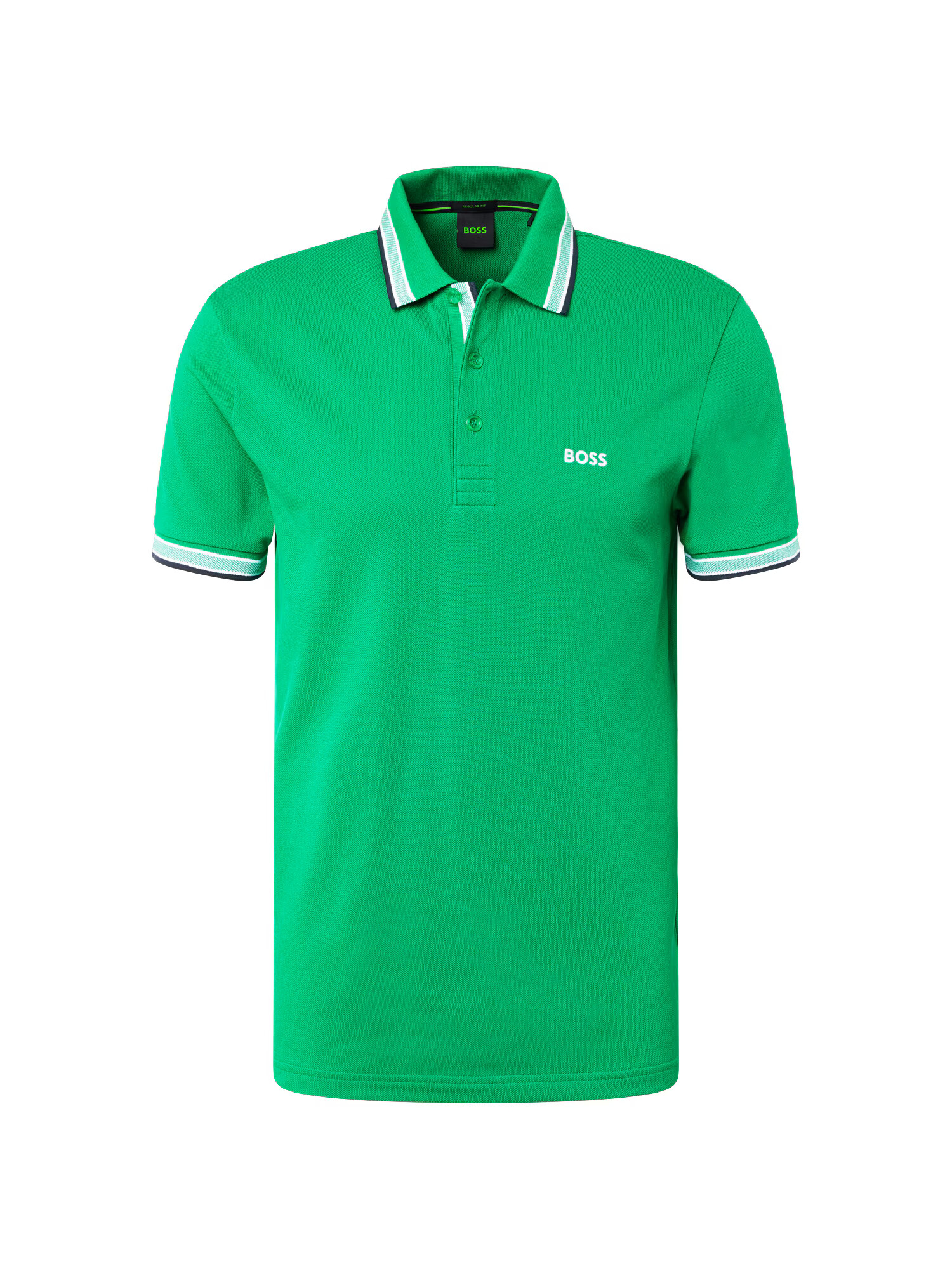 BOSS Green Tricou 'Paddy' verde / negru / alb - Pled.ro