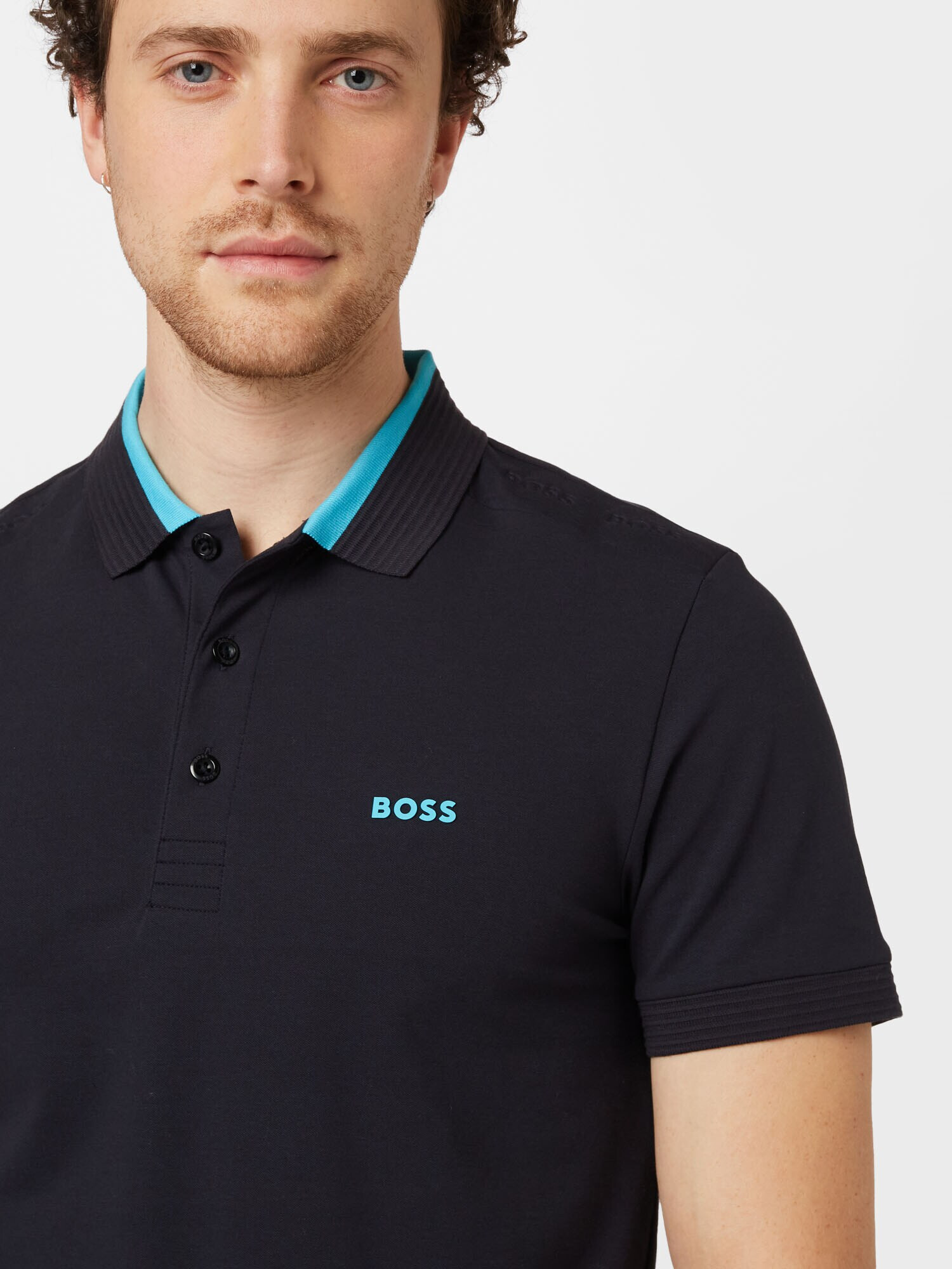 BOSS Green Tricou 'Paule' azuriu / albastru închis - Pled.ro