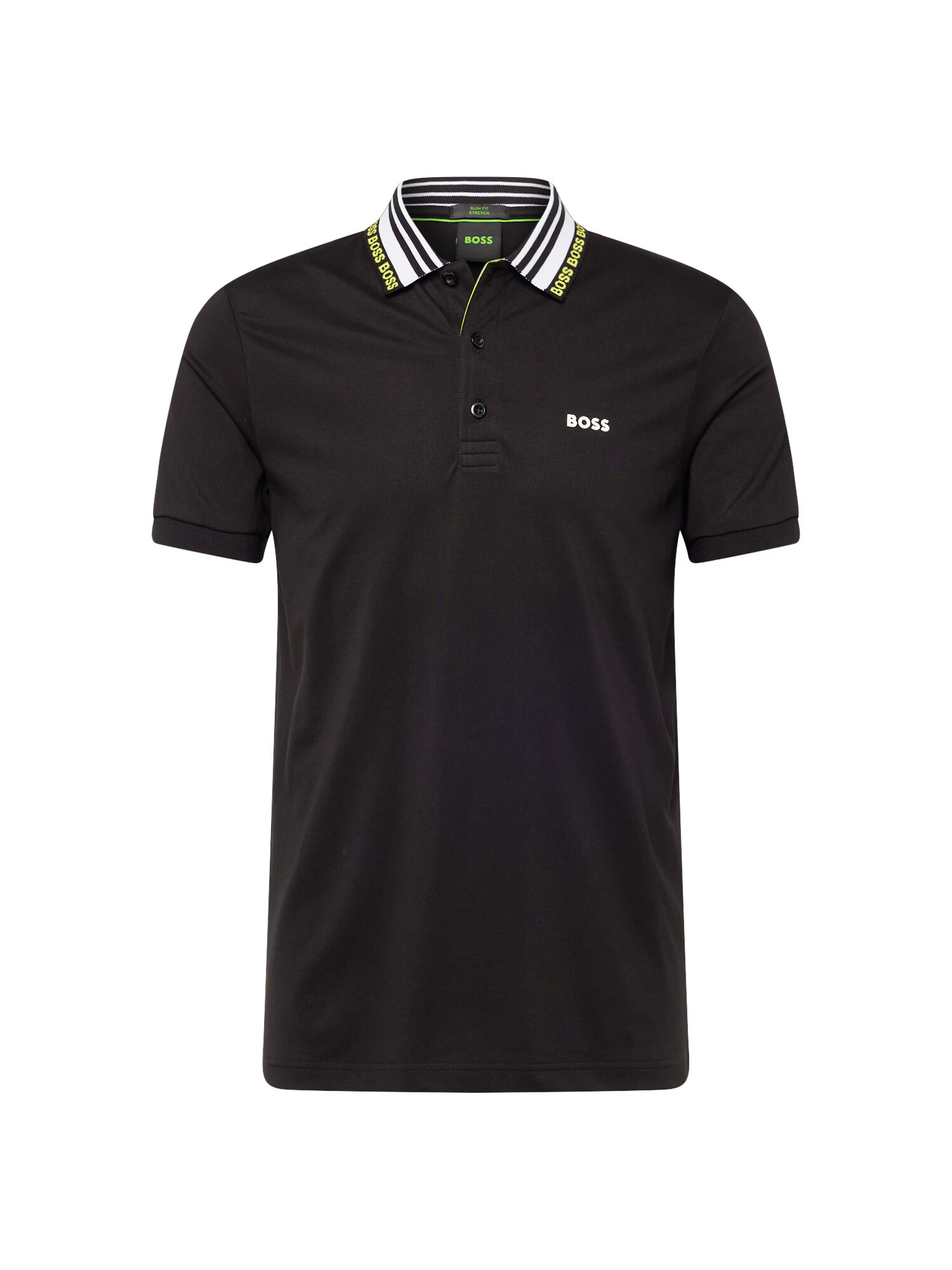 BOSS Green Tricou 'Paule' galben / negru / alb - Pled.ro