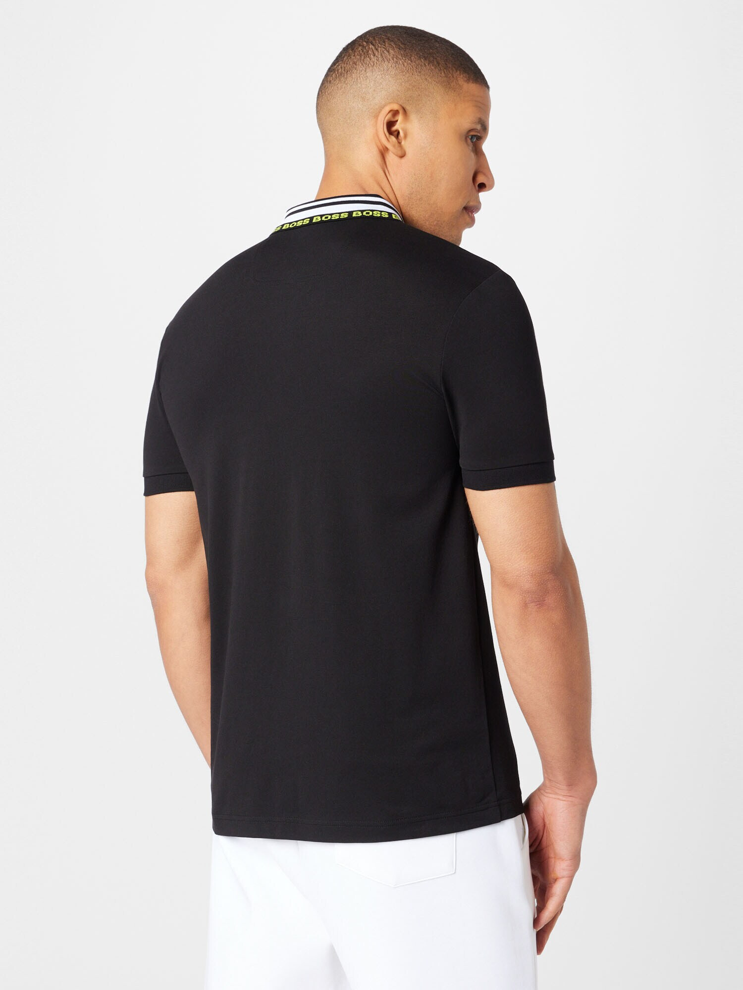 BOSS Green Tricou 'Paule' galben / negru / alb - Pled.ro