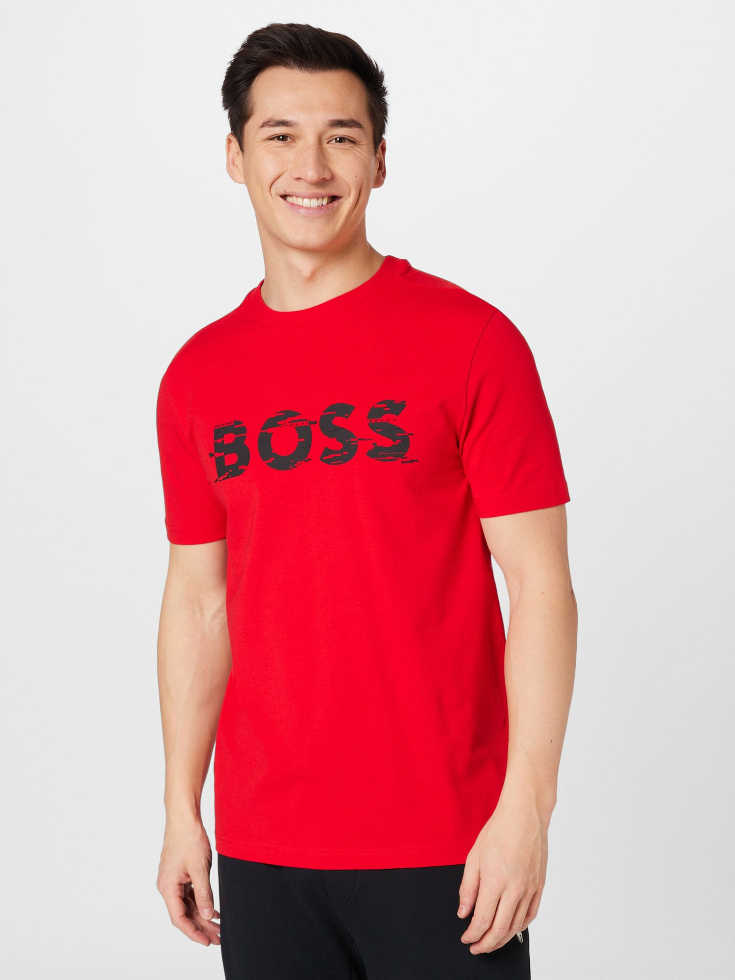 BOSS Green Tricou roșu / negru - Pled.ro