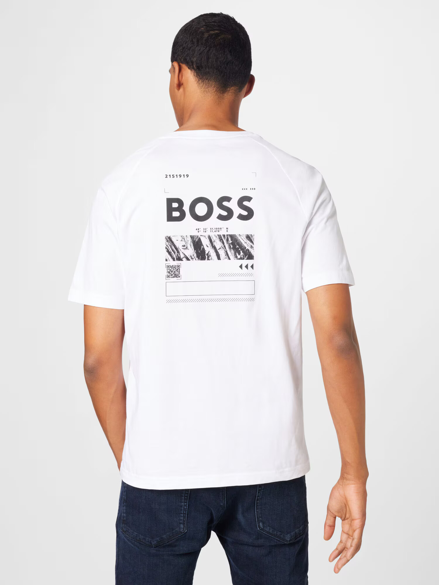 BOSS Green Tricou negru / alb - Pled.ro