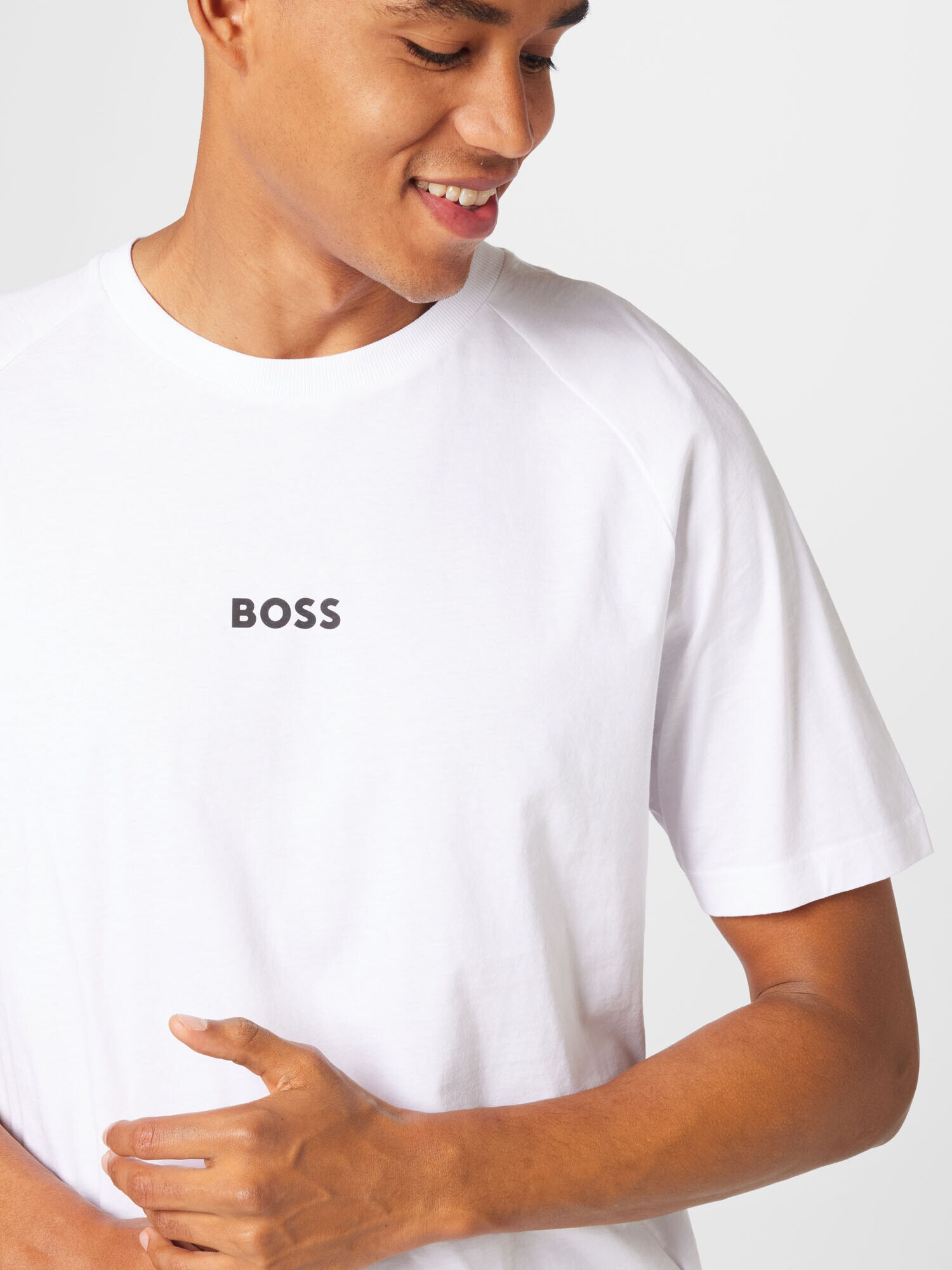 BOSS Green Tricou negru / alb - Pled.ro