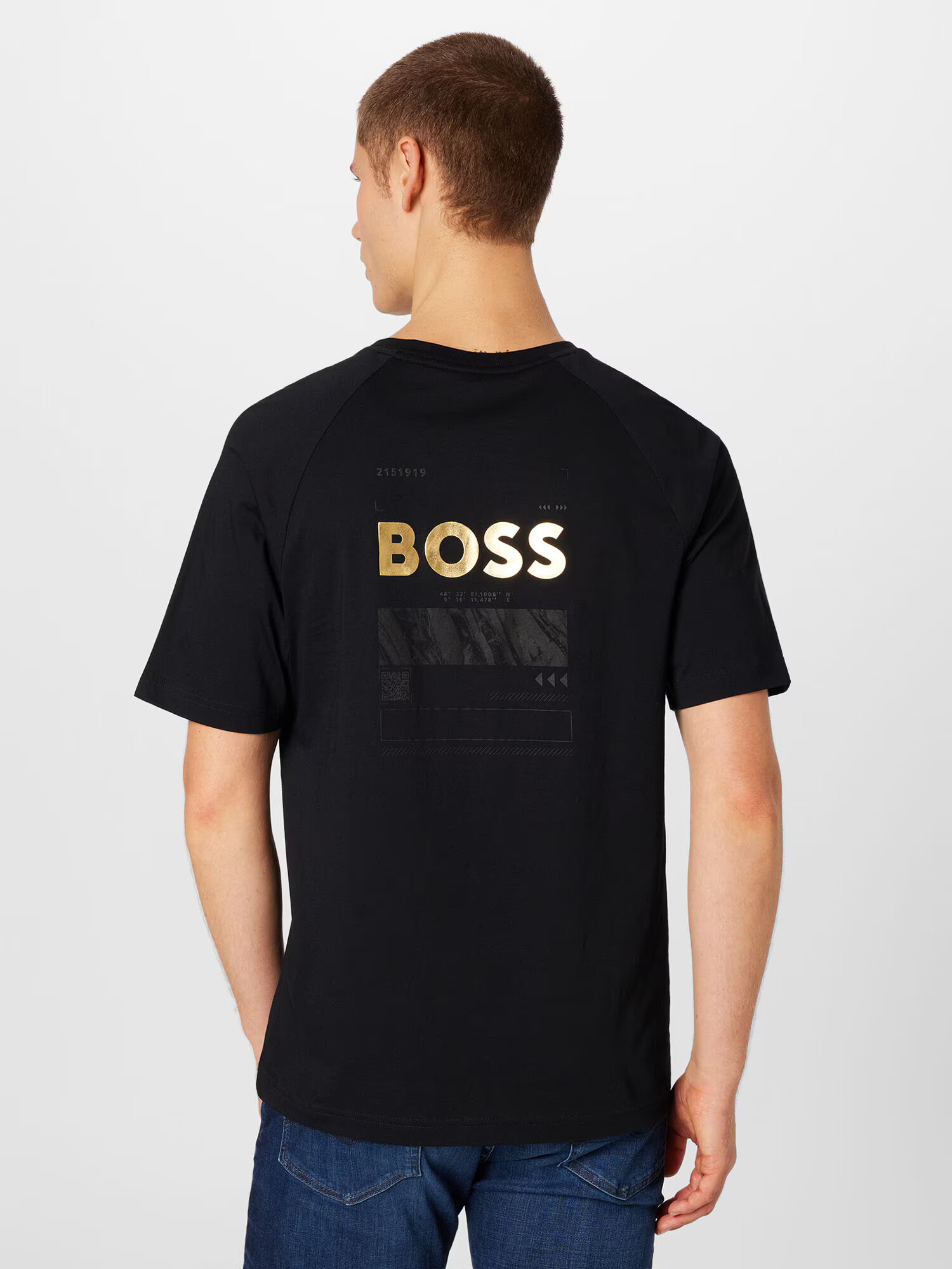 BOSS Green Tricou auriu / negru - Pled.ro