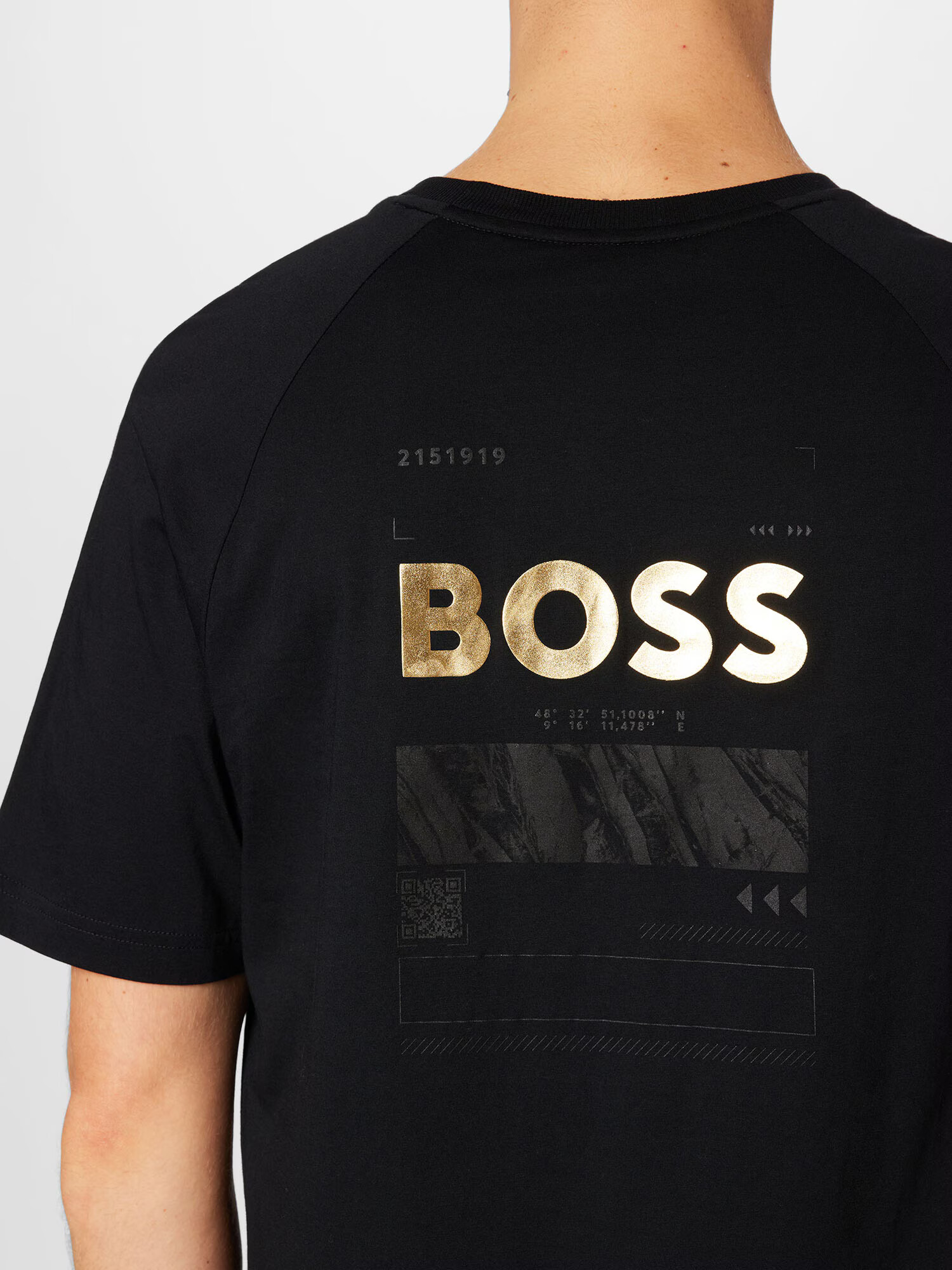 BOSS Green Tricou auriu / negru - Pled.ro