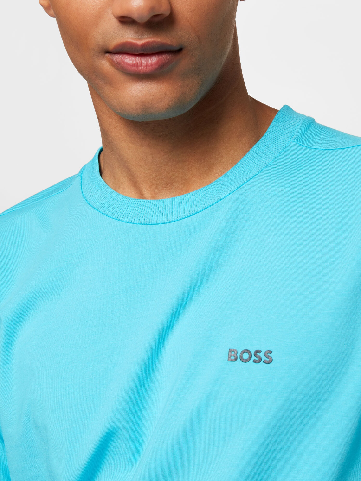 BOSS Green Tricou 'TEE' bleumarin / turcoaz - Pled.ro