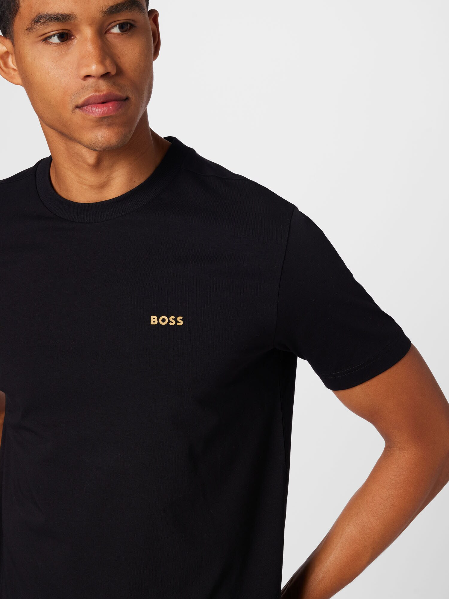 BOSS Green Tricou 'TEE' galben auriu / negru - Pled.ro