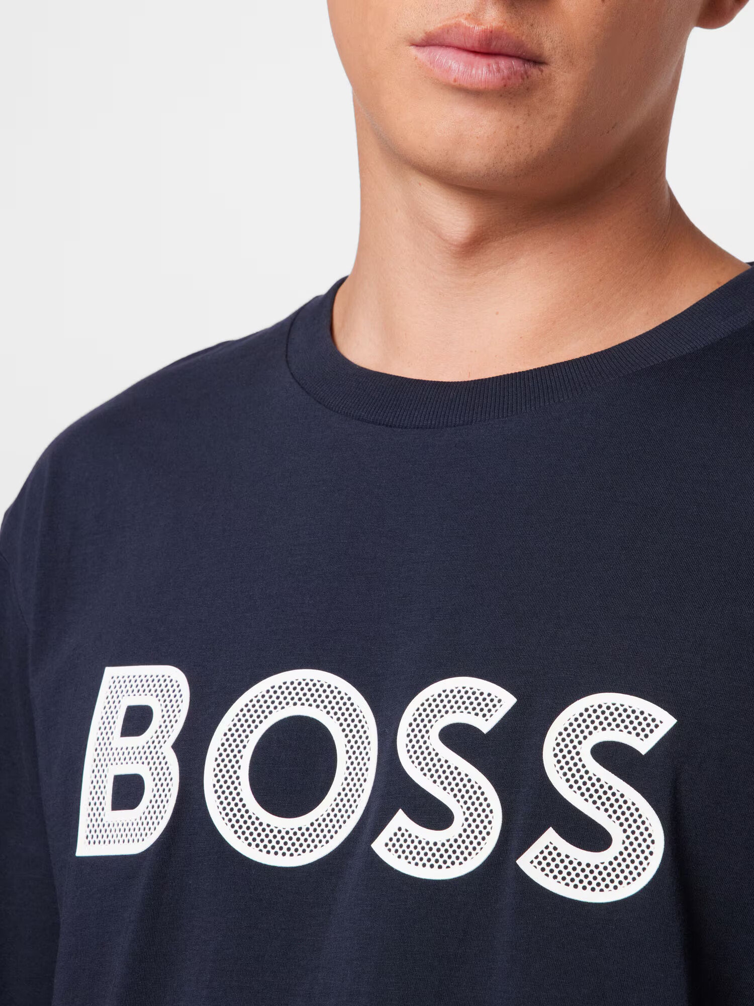 BOSS Green Tricou 'Teeos' bleumarin / gri argintiu - Pled.ro