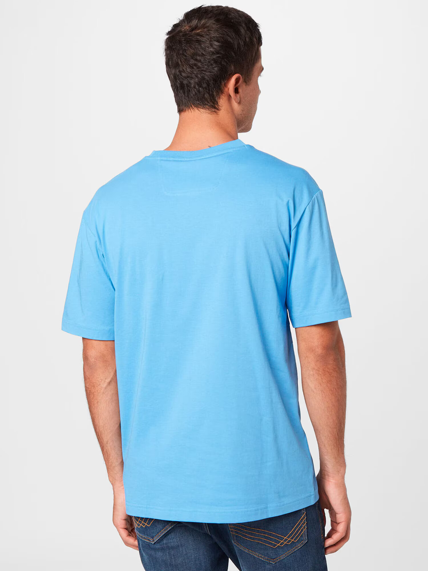 BOSS Green Tricou 'Teeos' cyan / gri închis - Pled.ro